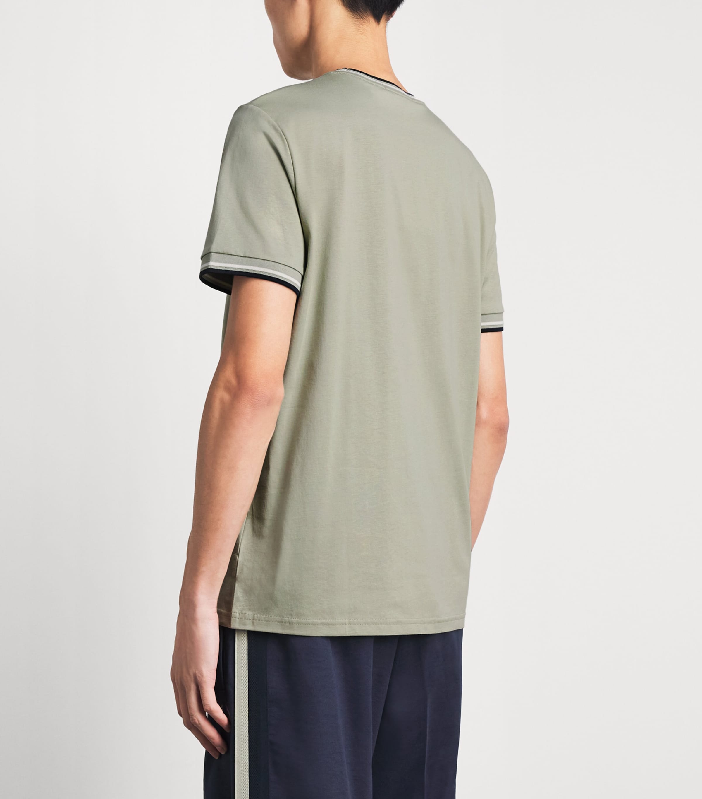 Fred Perry Mens Cotton Twin Tipped T-Shirt Seagrs/ecr/dkair Image 5