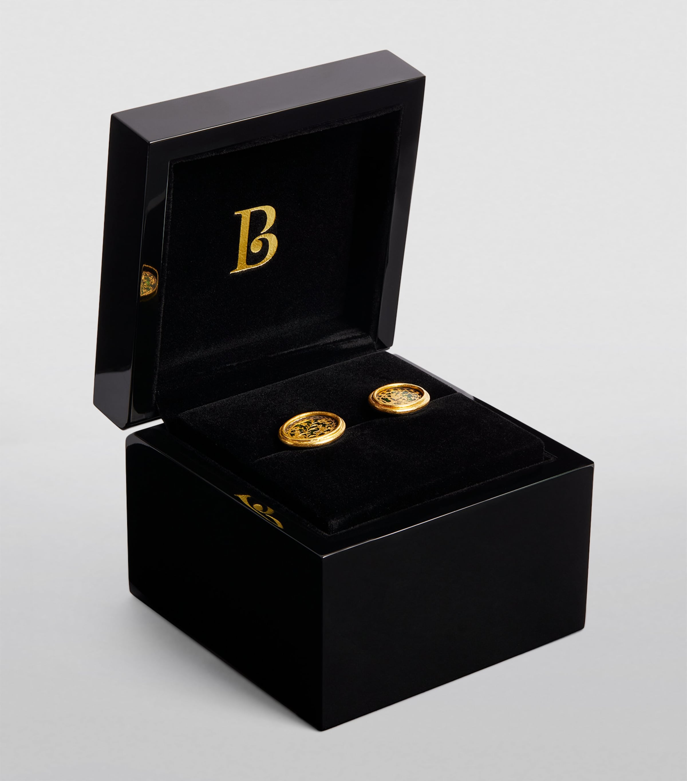 Brooski Indian Antique Glass and Gold Cufflinks Gold/glass Image 2