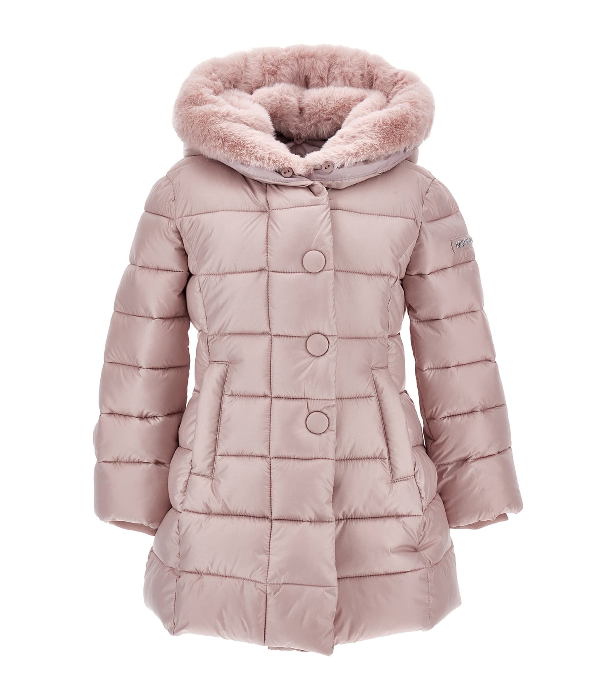 MONNALISA FAUX FUR-TRIM PADDED COAT 