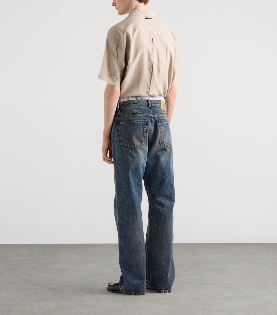 Prada Mens Silk Short-Sleeve Shirt Neutral Image 5