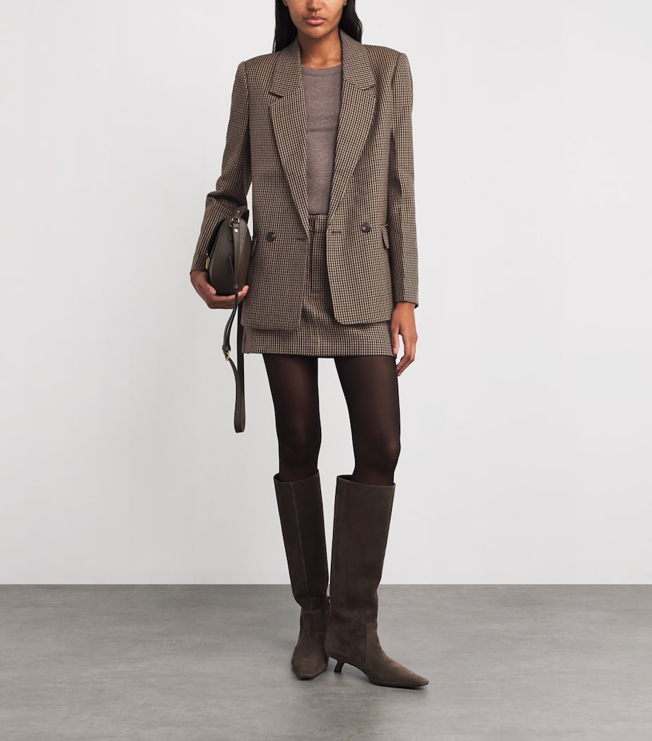 Wool-Blend Houndstooth Quentin Blazer BROWN MULTI Image 2