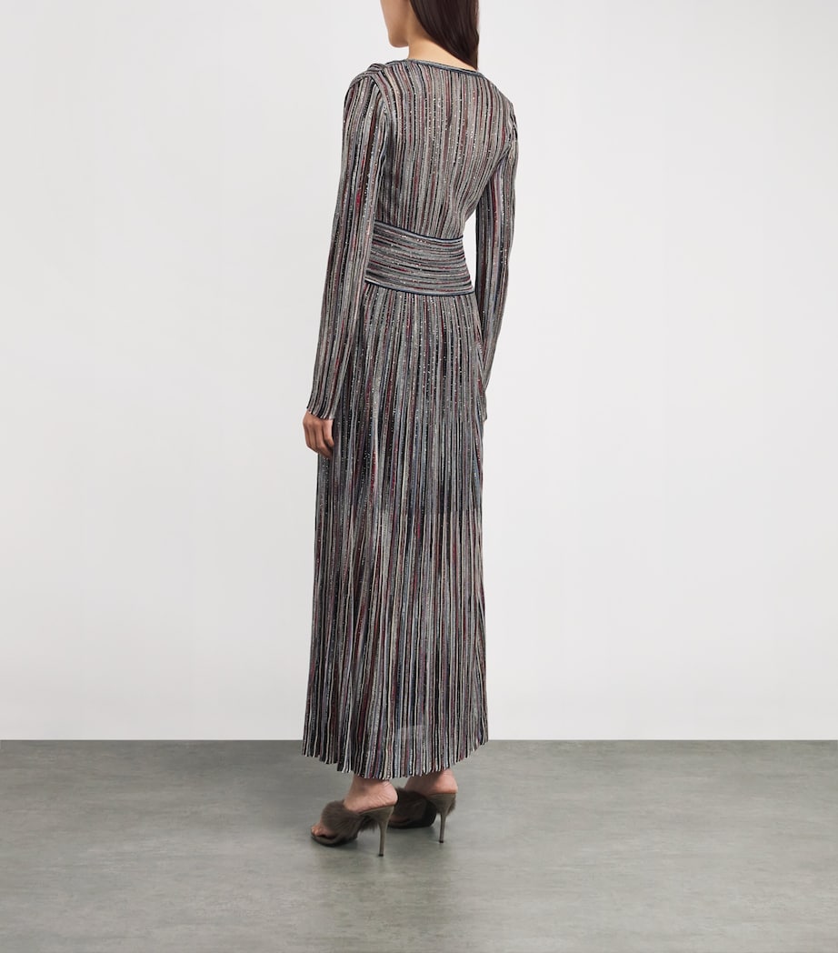 Lurex Embellished Stripe Maxi Dress SMSMB DRK W RED/BLUE Image 3