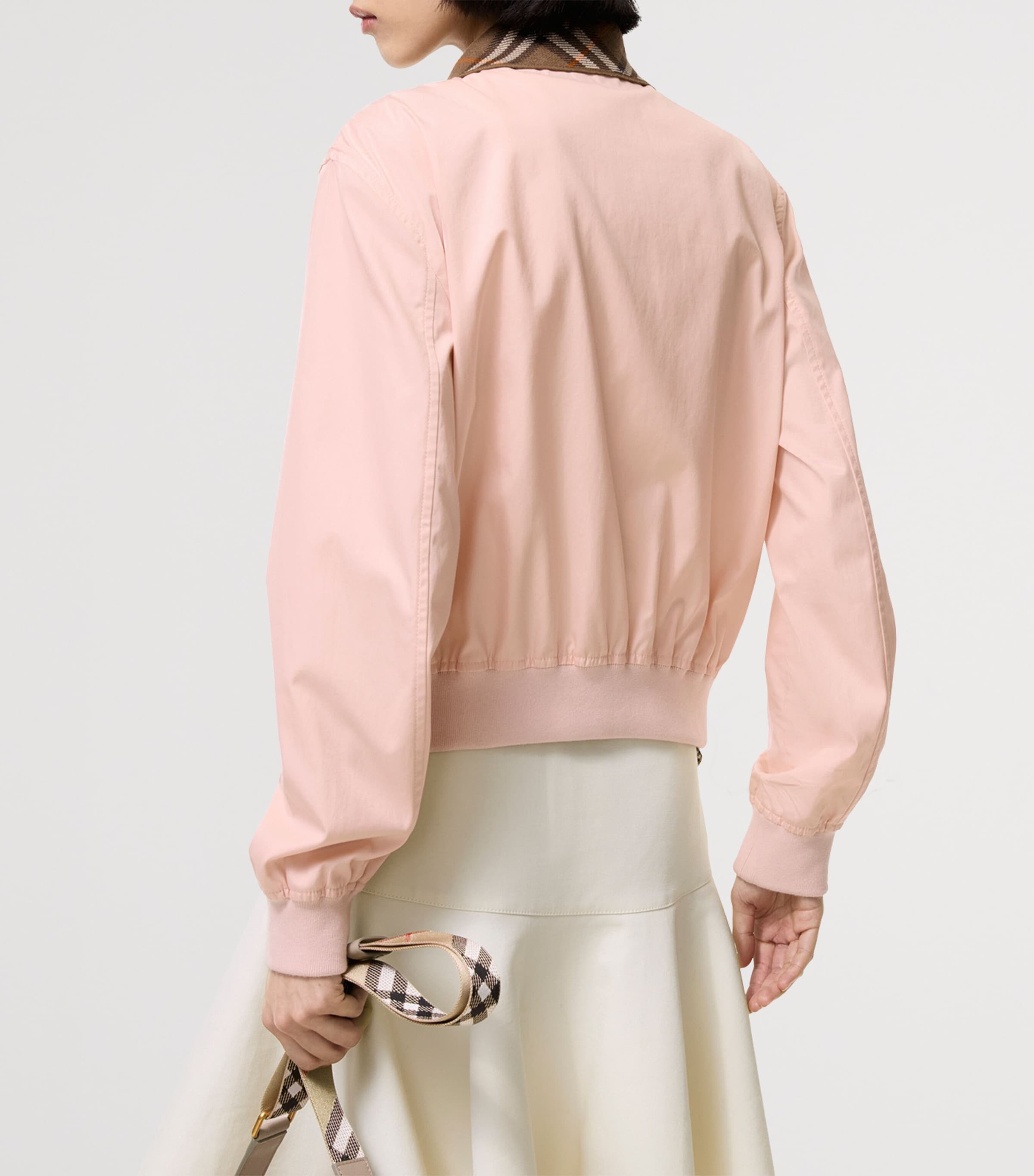 Burberry Womens Cotton Gabardine Jacket Compact Pink Image 3