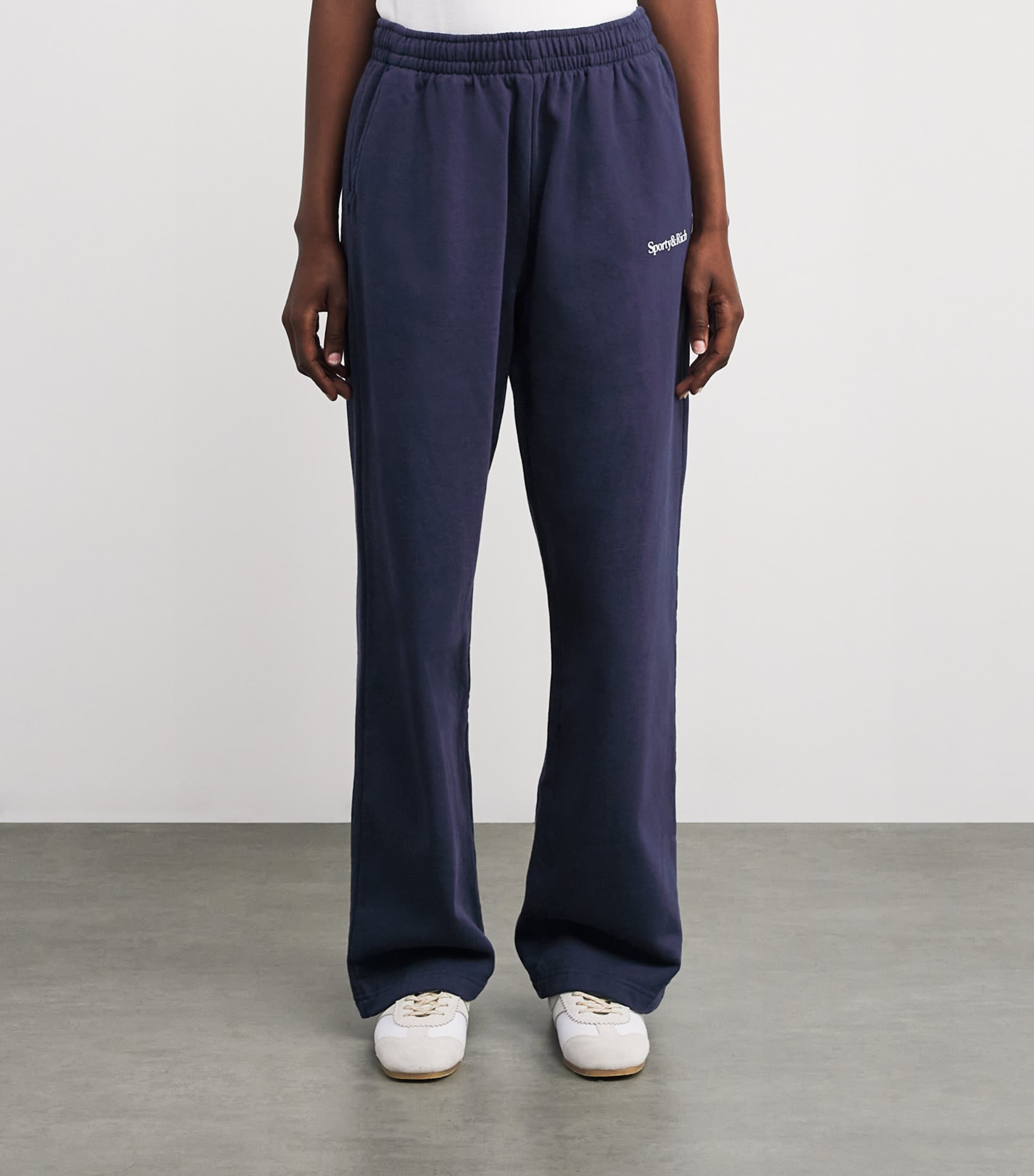 Cotton Signature Embroidered Sweatpants 3902 DARK NAVY Image 3