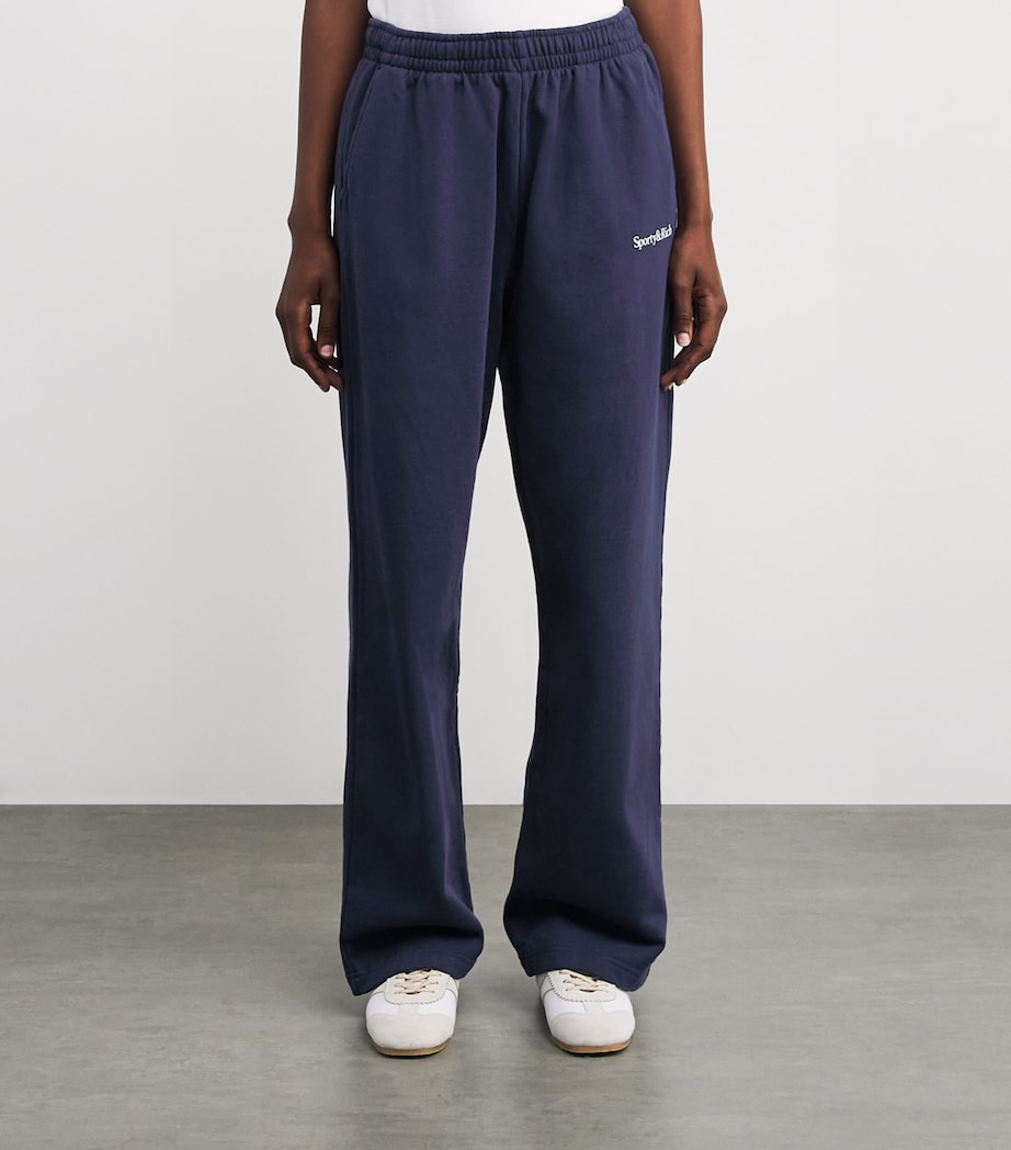 Cotton Signature Embroidered Sweatpants 3902 DARK NAVY Image 3