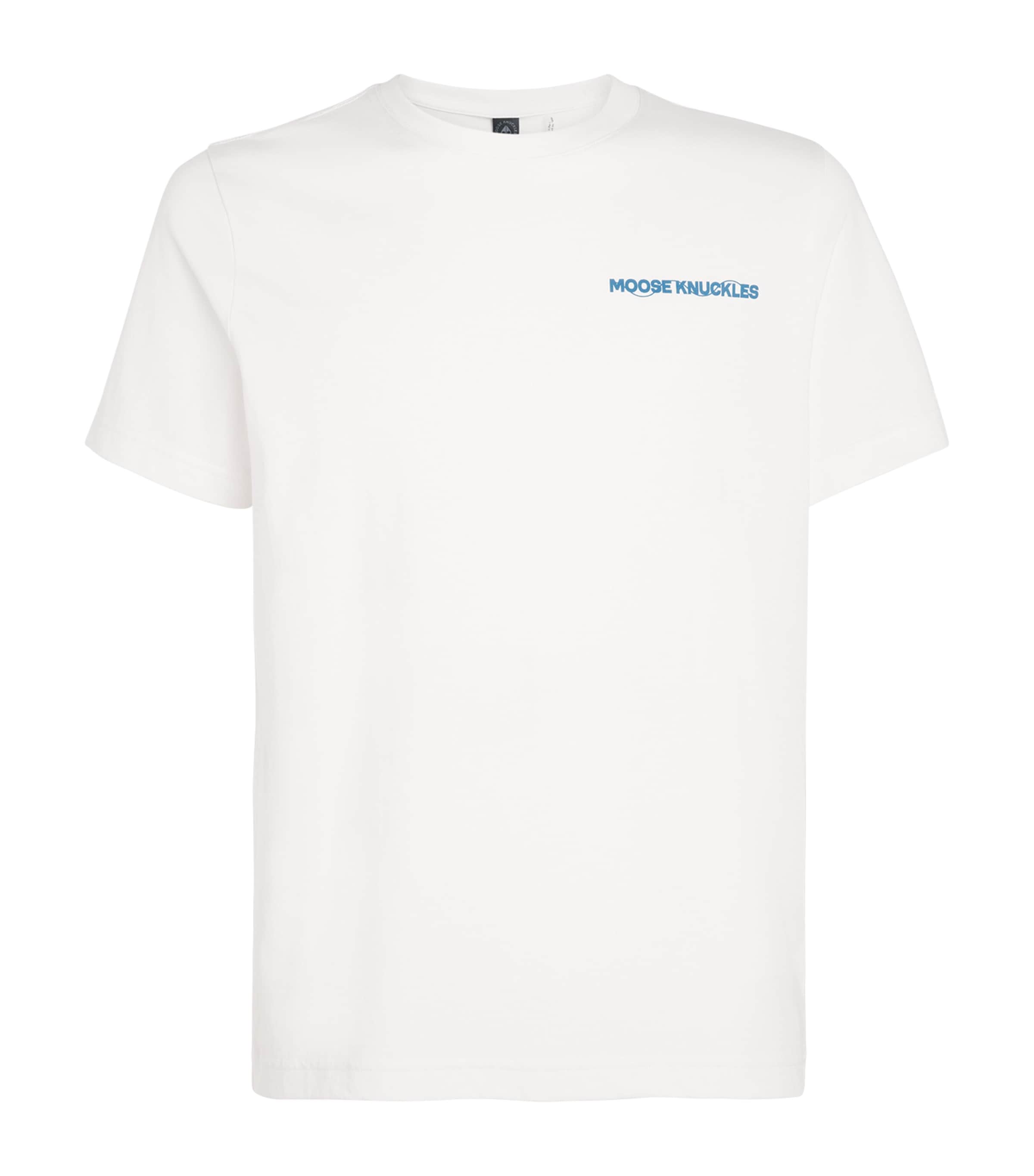 Moose Knuckles Mens Pima Cotton Logo Print T-Shirt Milky Way Image 1