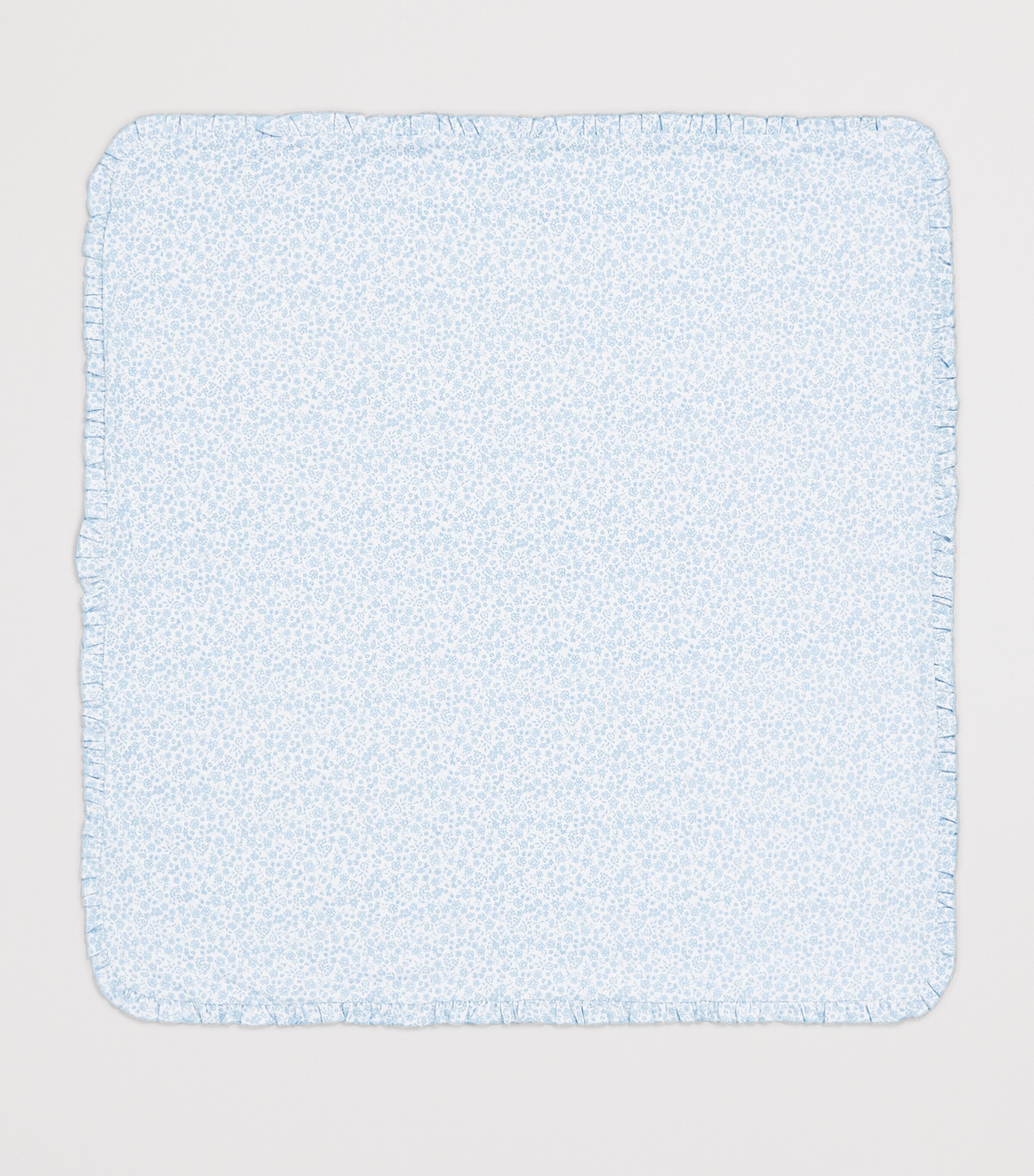 Kissy Kissy Pima Cotton Floral Blanket Light Blue Image 3