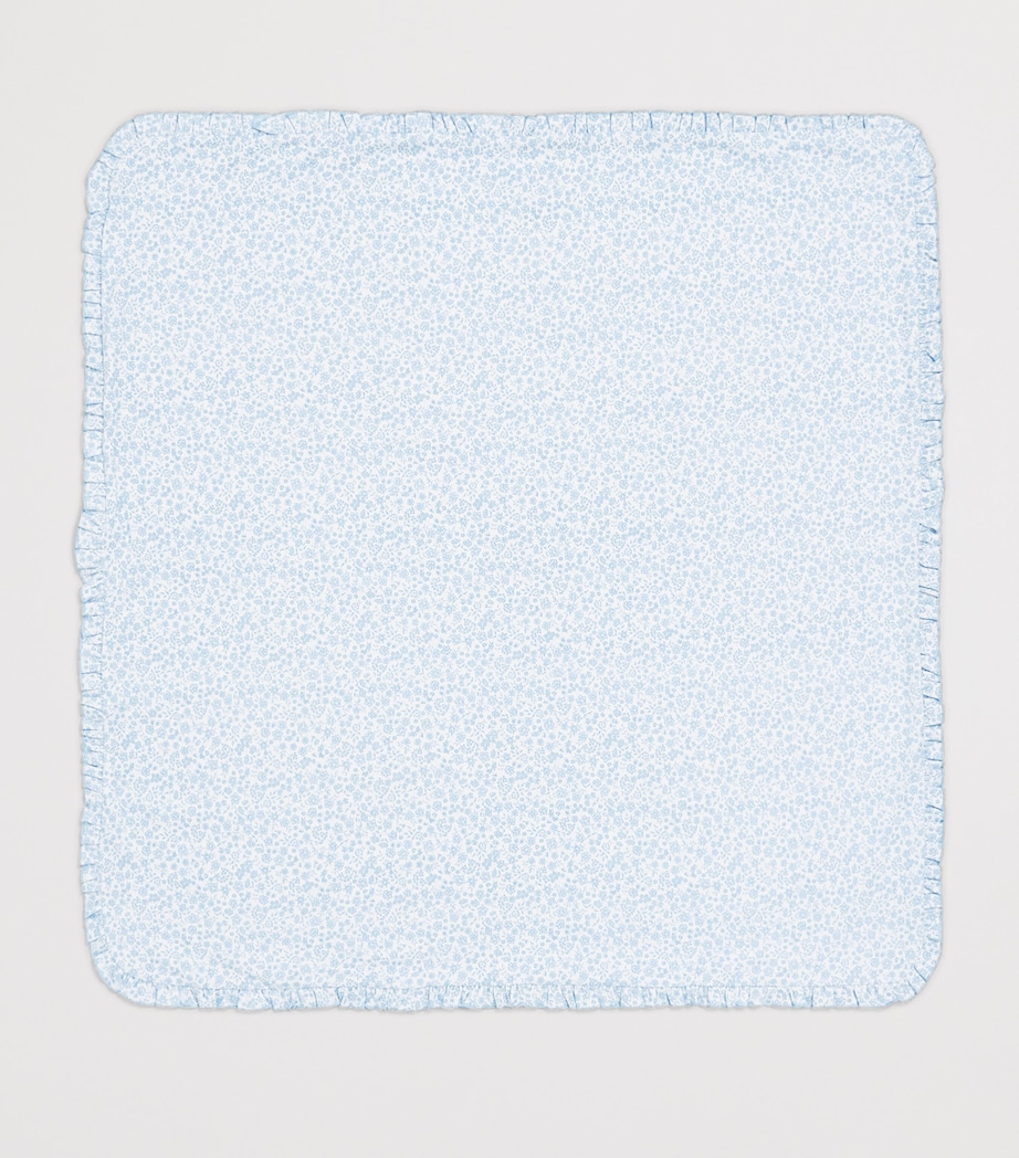Kissy Kissy Pima Cotton Floral Blanket Light Blue Image 3