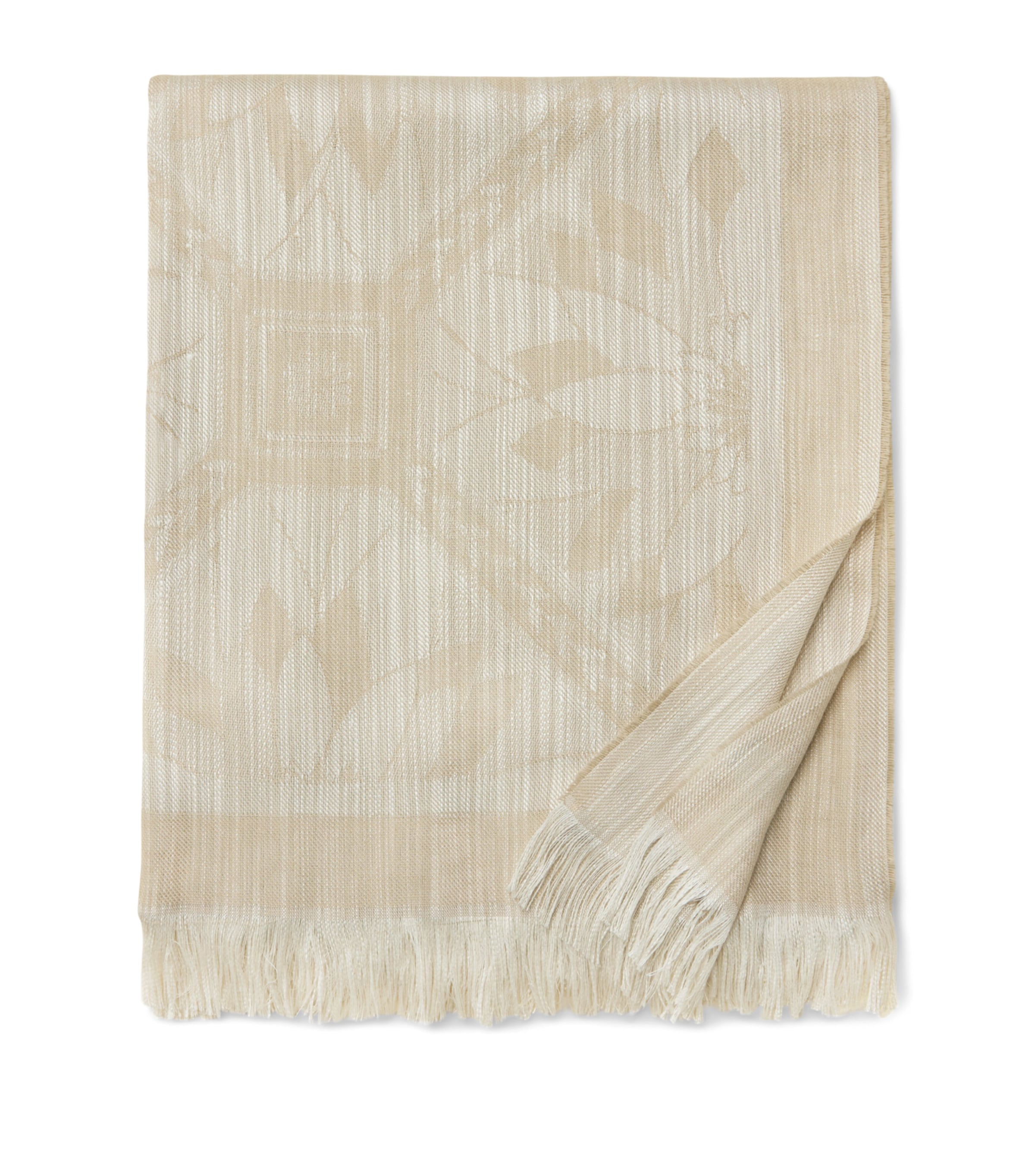 Pratesi Silk-Cotton-Linen Throw (150cm x 180cm) Beige Image 1