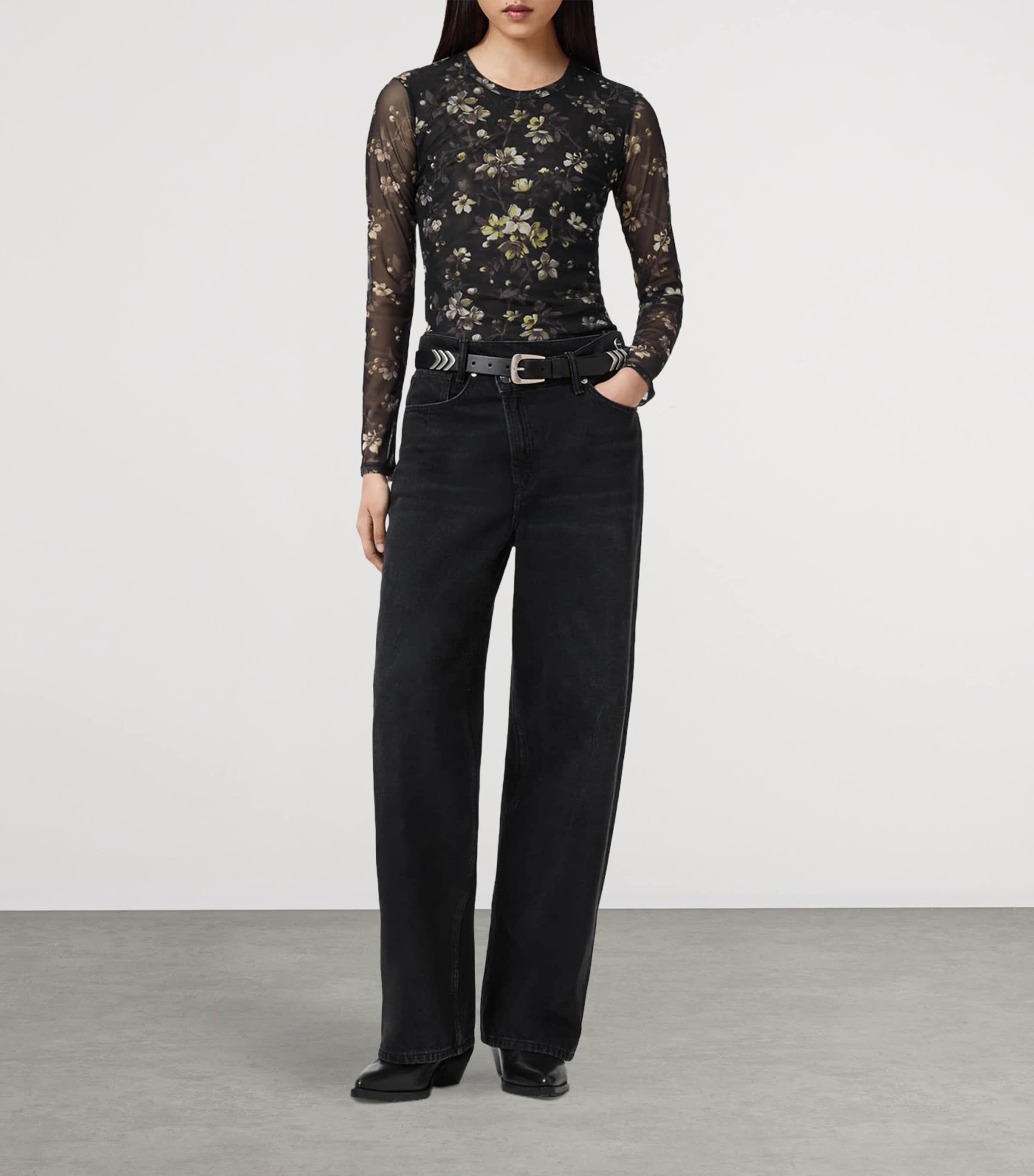 Long-Sleeve Floral Ellie T-Shirt VINE BLACK Image 2