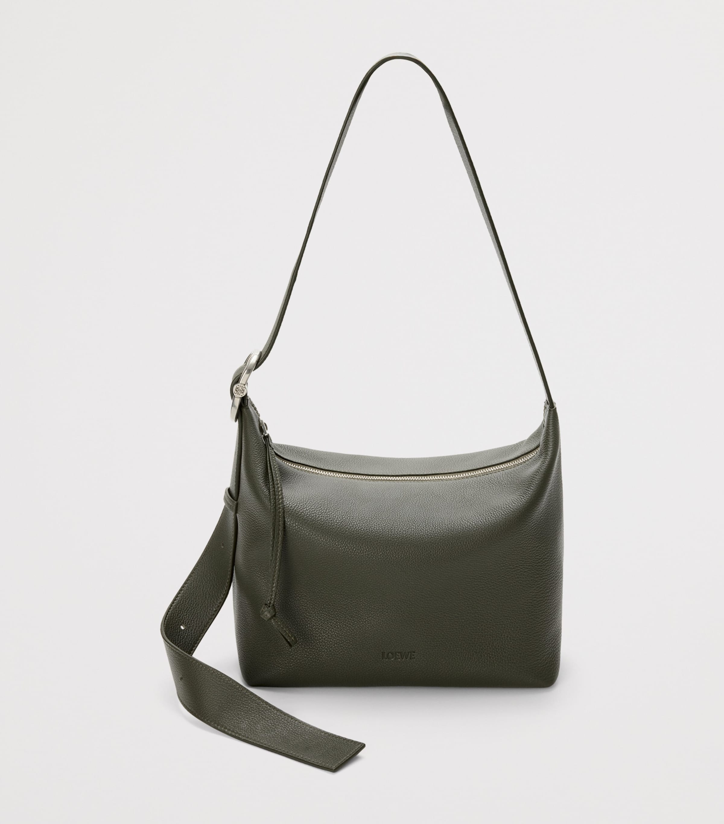 Leather Loop Shoulder Bag DARK KHAKI Image 4