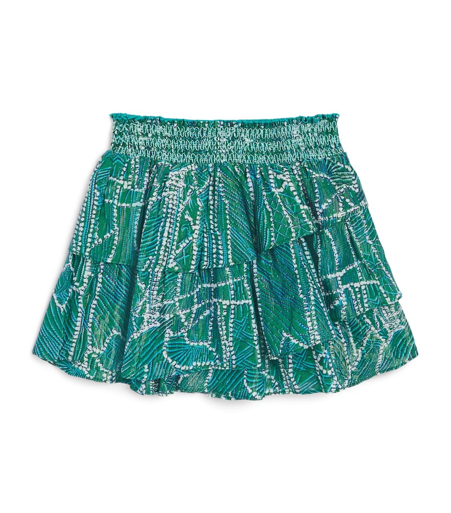 Poupette St Barth Kids Tiered Lilas Mini Skirt (4-12 Years) Green Akoya Image 1
