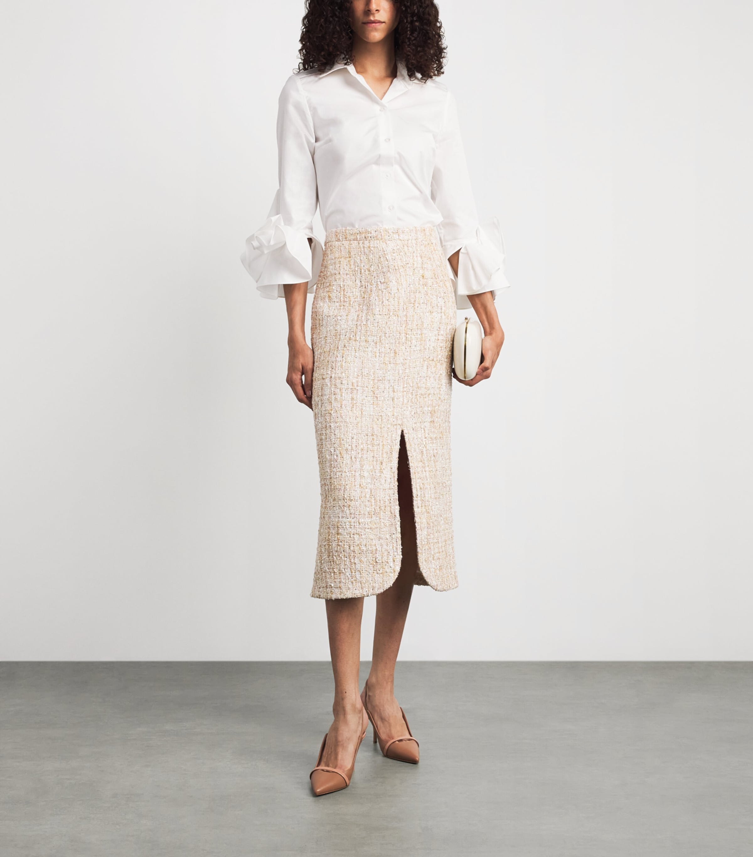 Safiyaa Womens Cotton Joanne Shirt Ivory Image 2