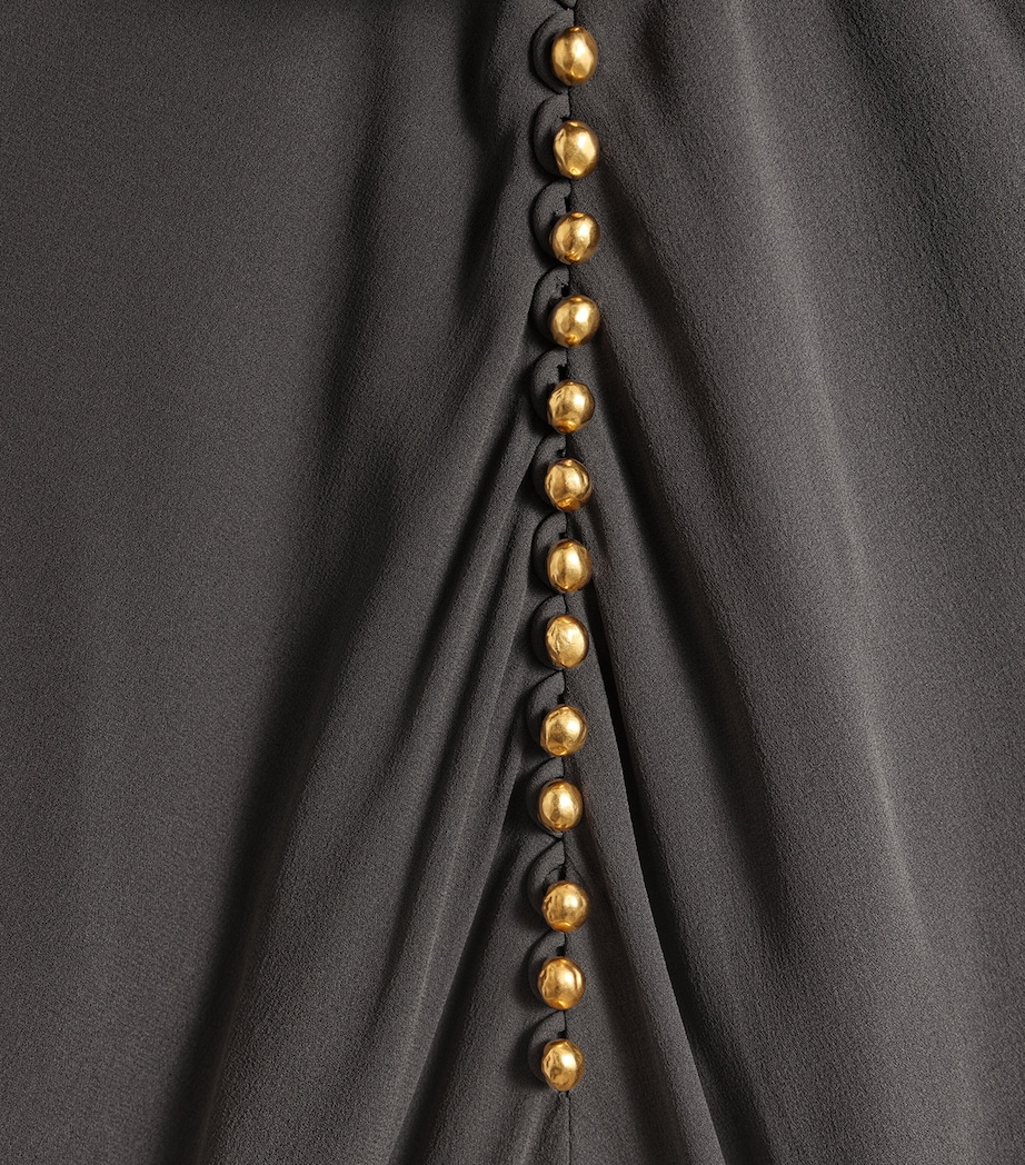 Schiaparelli Womens Silk Open-Back Gown Black Image 3