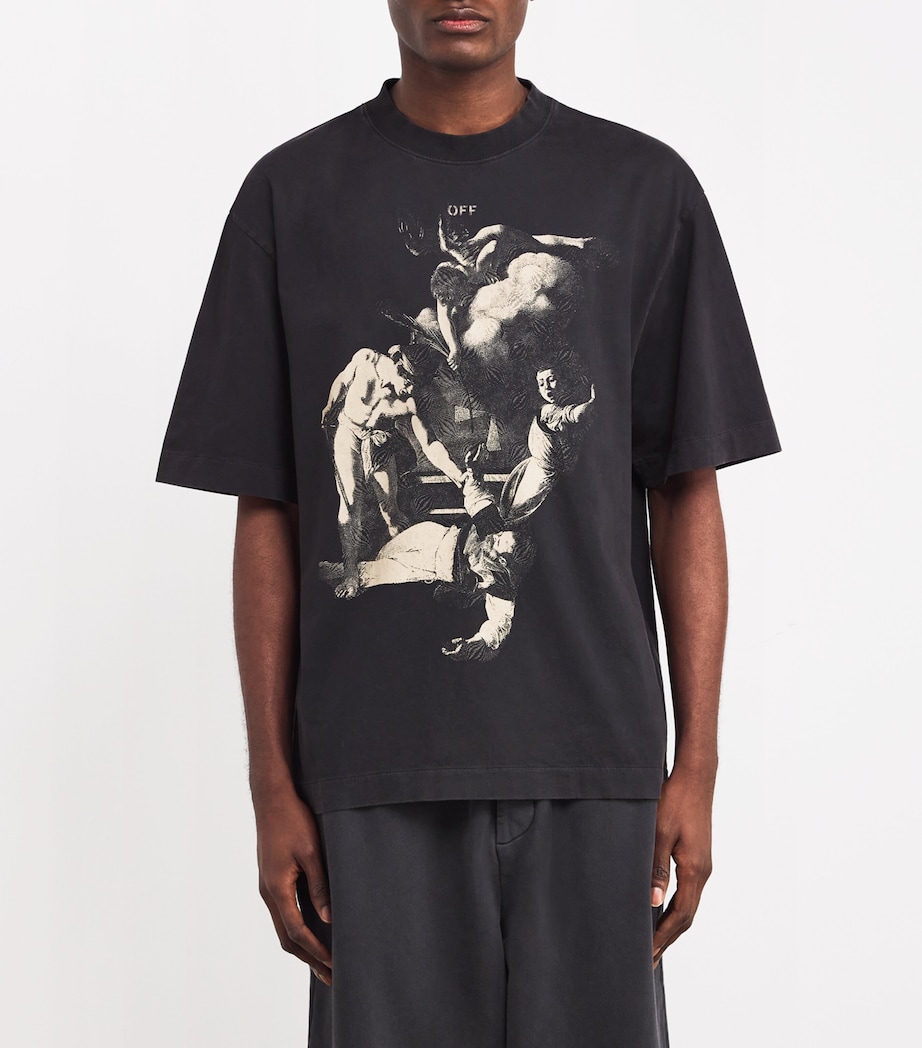 Off-White Mens Cotton Martyrdom T-Shirt Vintage Black Image 3