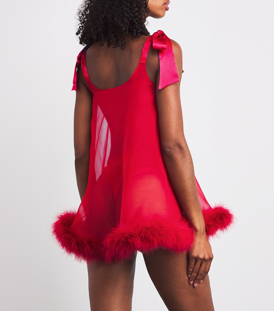 Silk Brief Encounter Babydoll Dress RED Image 3