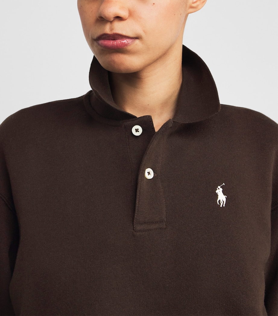 Cotton-Blend Polo Sweater CIRCUIT BROWN Image 6