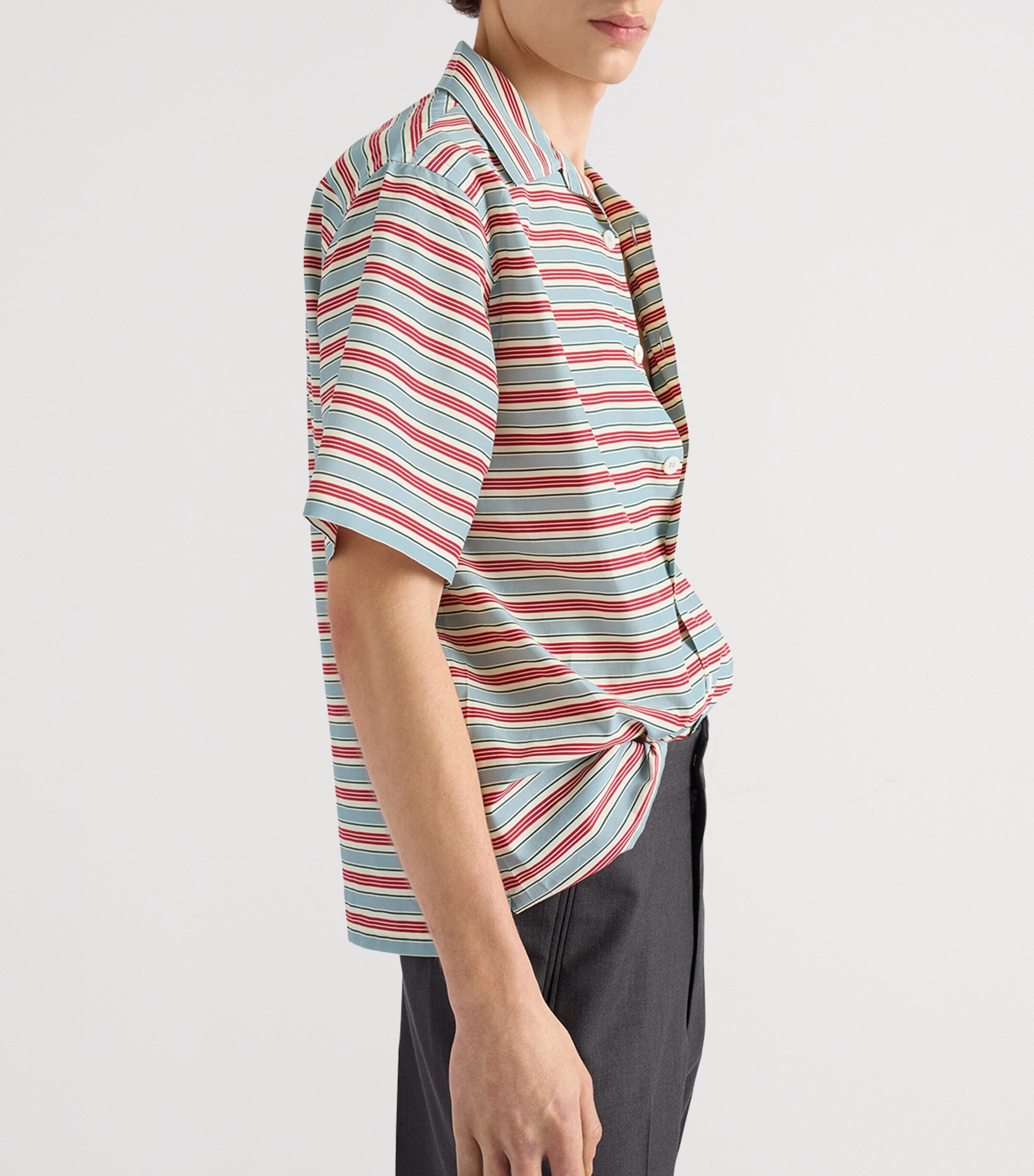Prada Mens Cotton-Silk Bowling Shirt Image 6