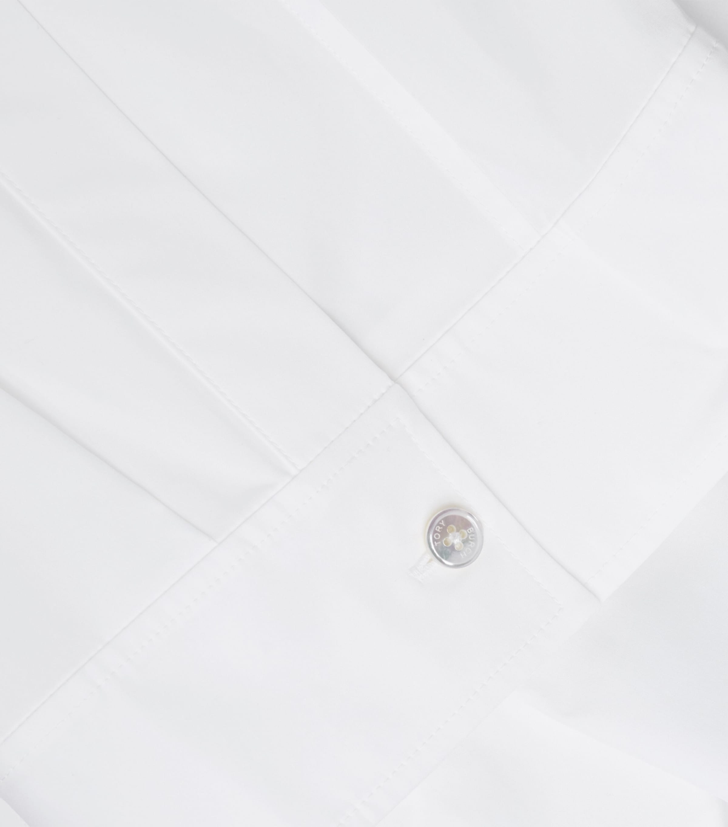 Tory Burch Womens Stretch-Cotton Bow Blouse White Image 6