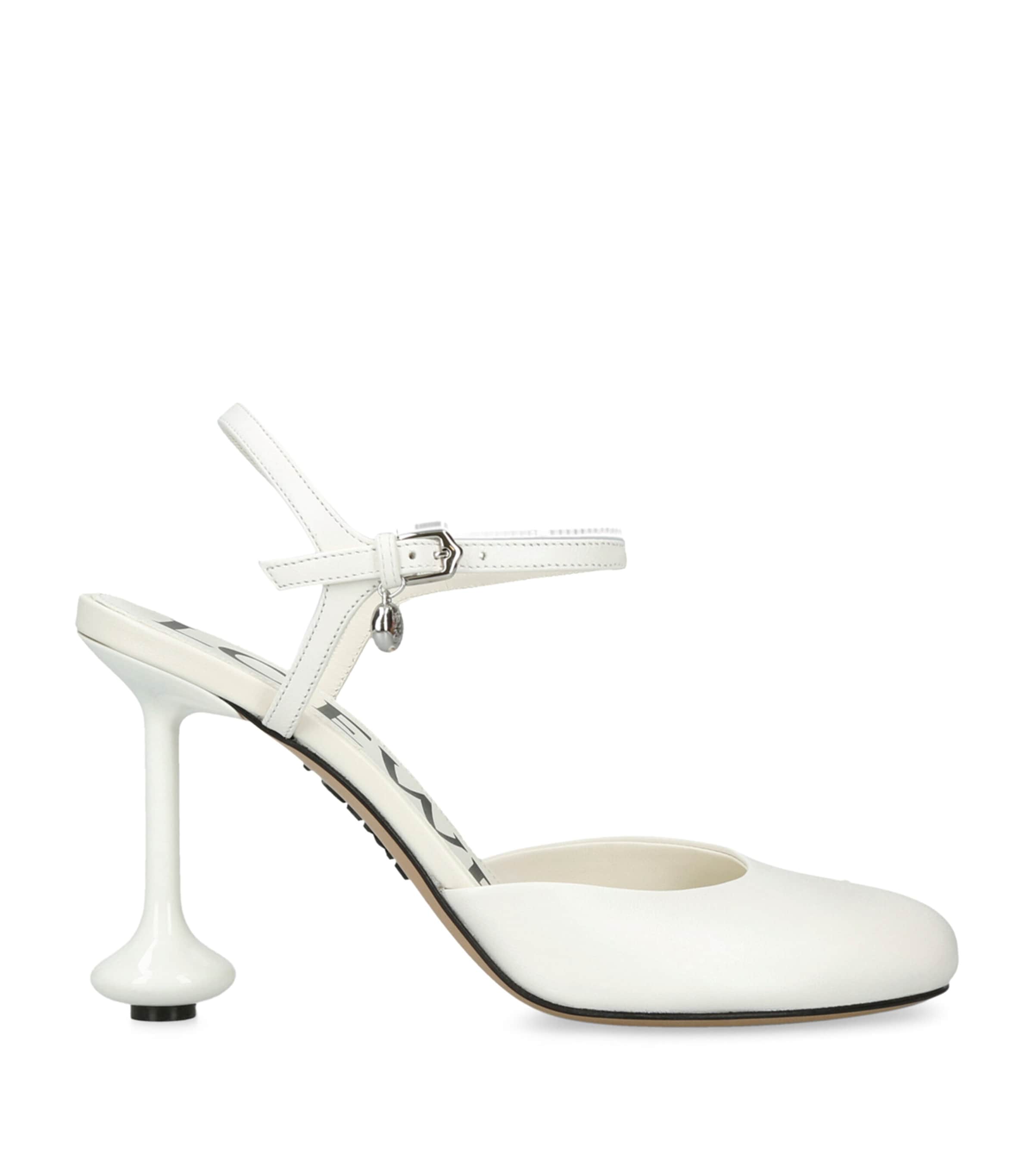 Loewe Leather Toy Ankle-strap Pumps 90 In White