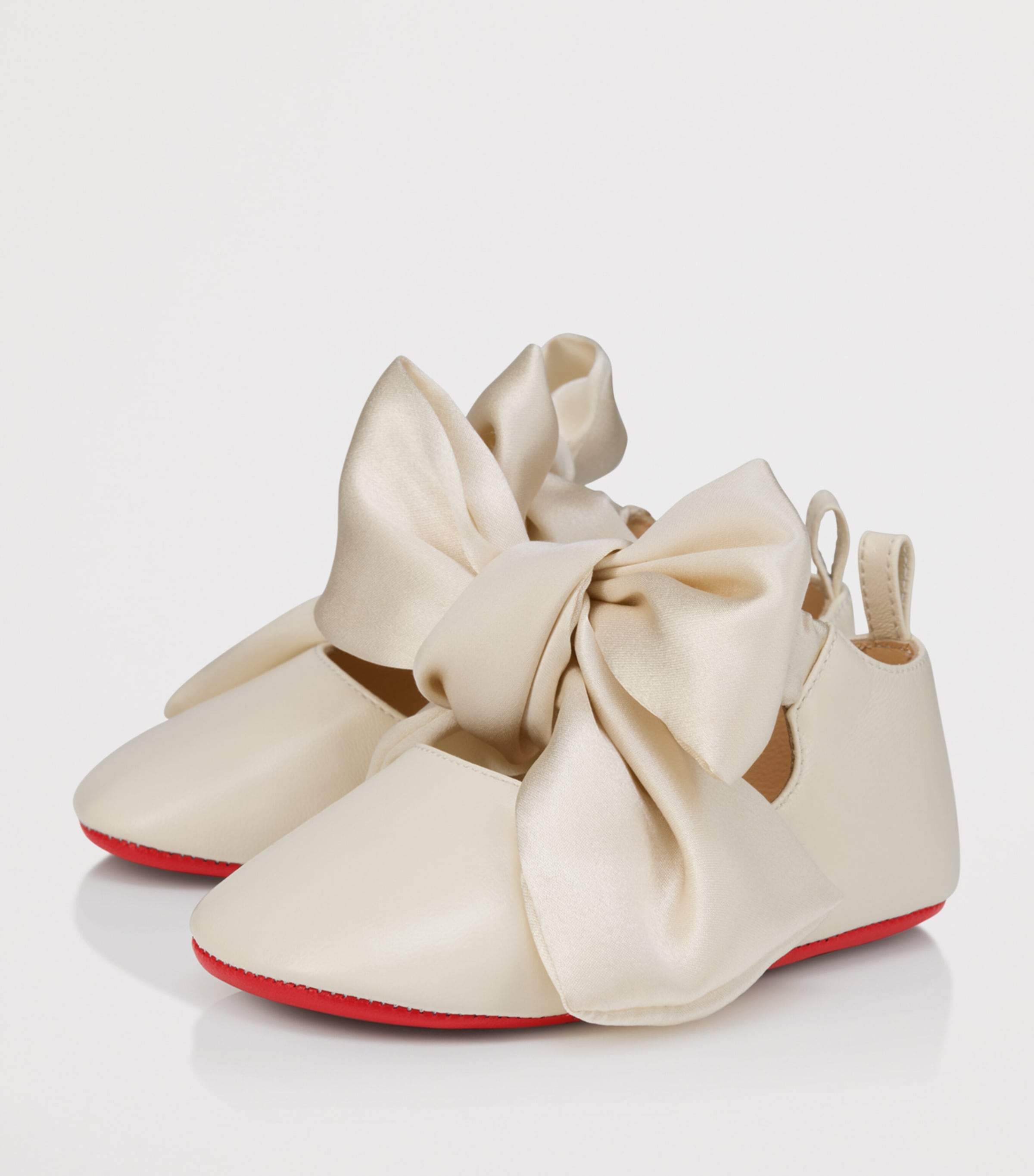 Christian Louboutin Kids 루 베이브 노도 가죽 발레 플랫