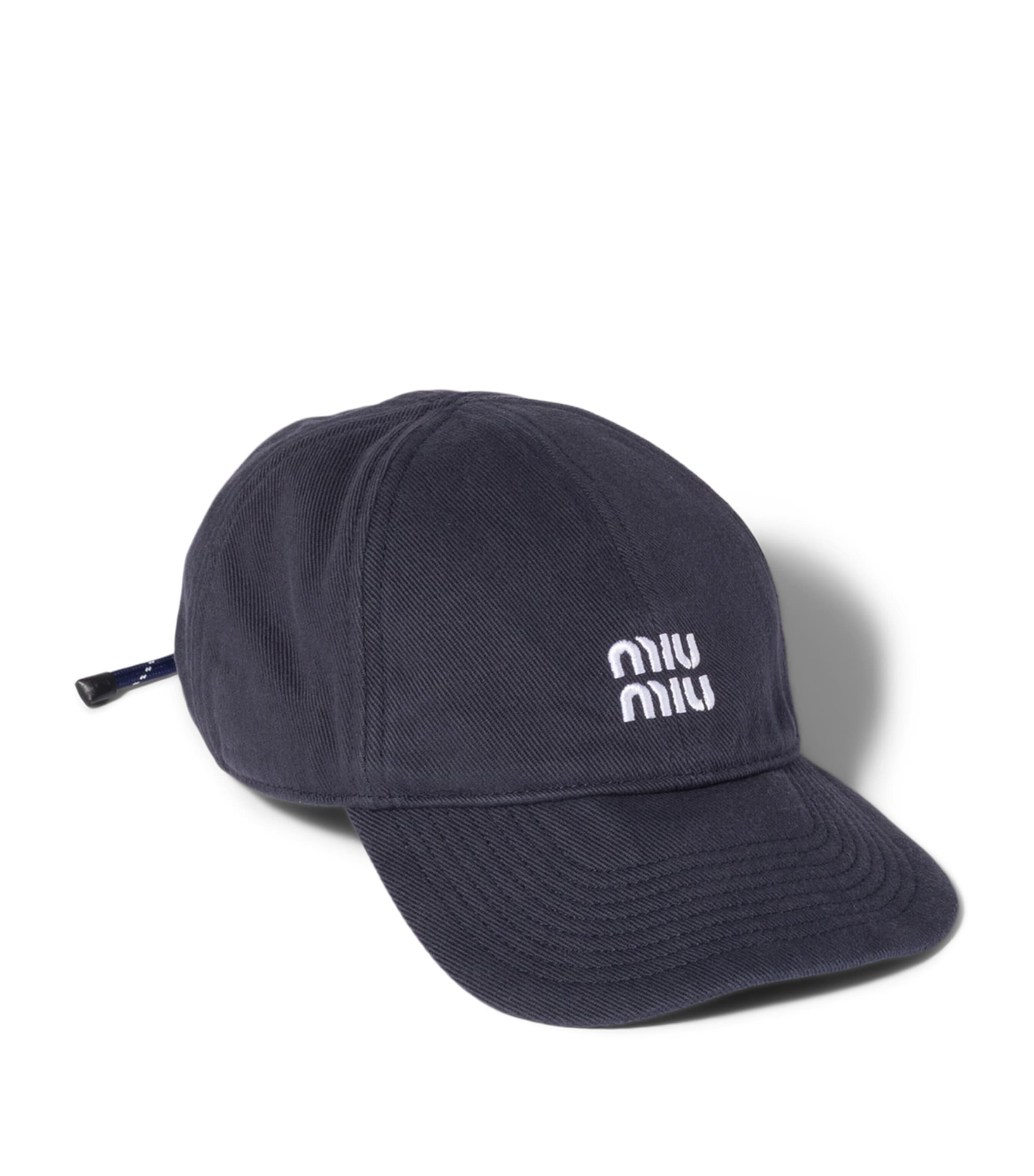 Miu Miu Cotton Cord-Detail Baseball Cap Image 1