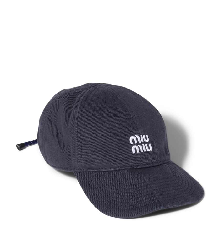 Miu Miu Cotton Cord-Detail Baseball Cap Image 1