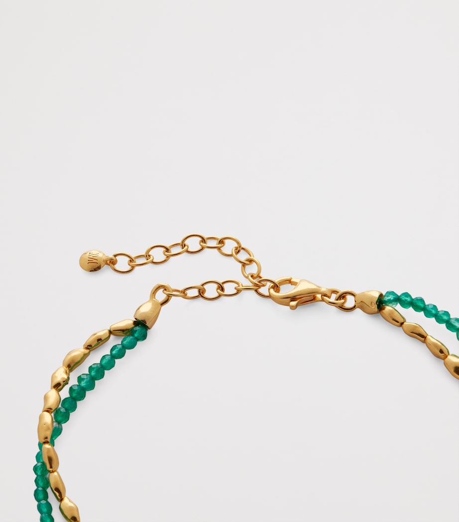 Gold Vermeil and Green Onyx Mini Nugget Beaded Bracelet 18K GOLD VERMEIL Image 3