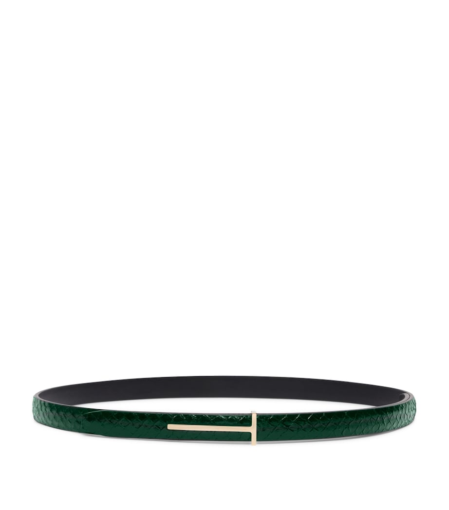 TOM FORD Leather Python-Print T Icon Belt Gdr Image 1