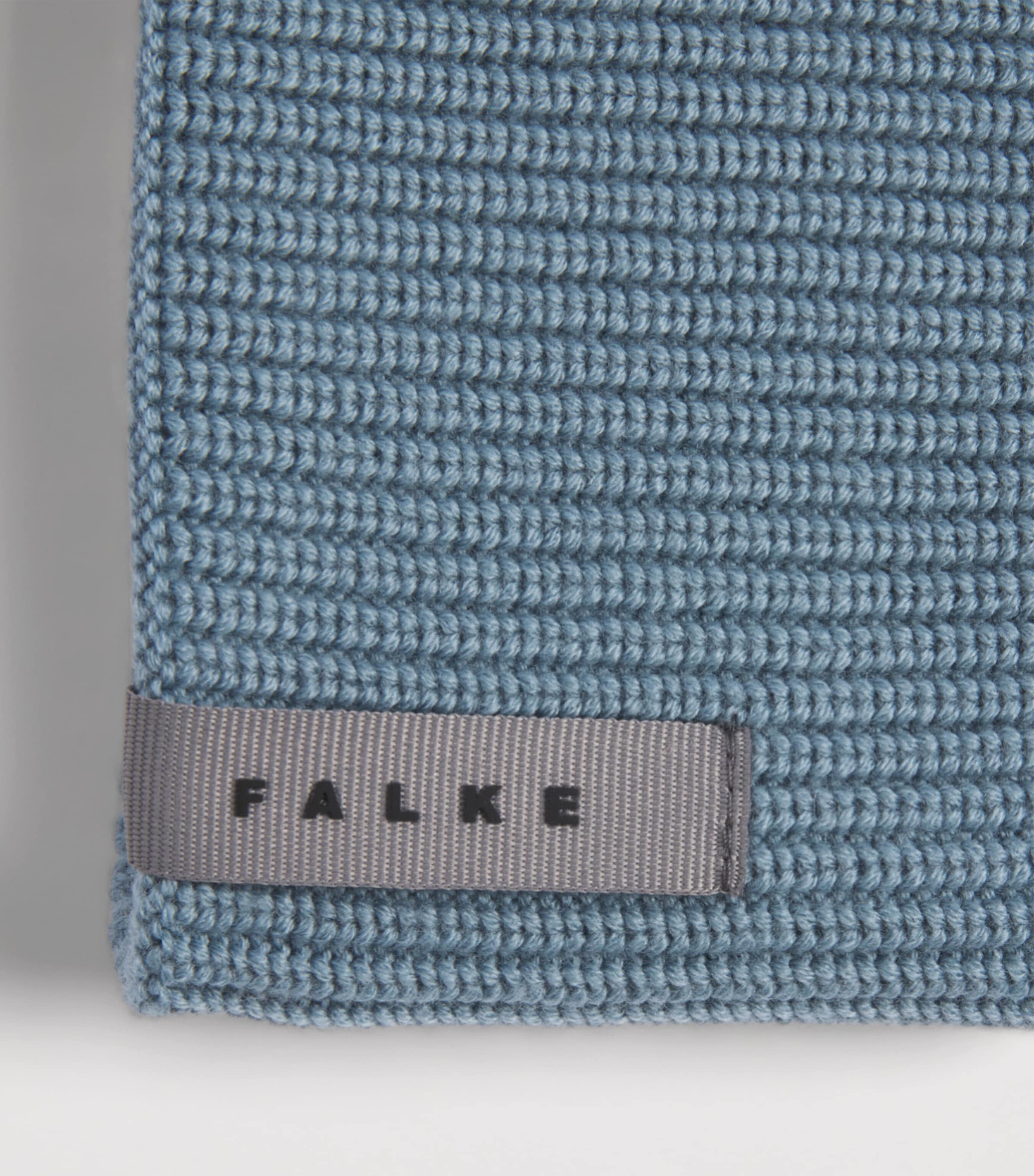 Falke Virgin Wool Fine Rib Beanie Blue Steel Image 3