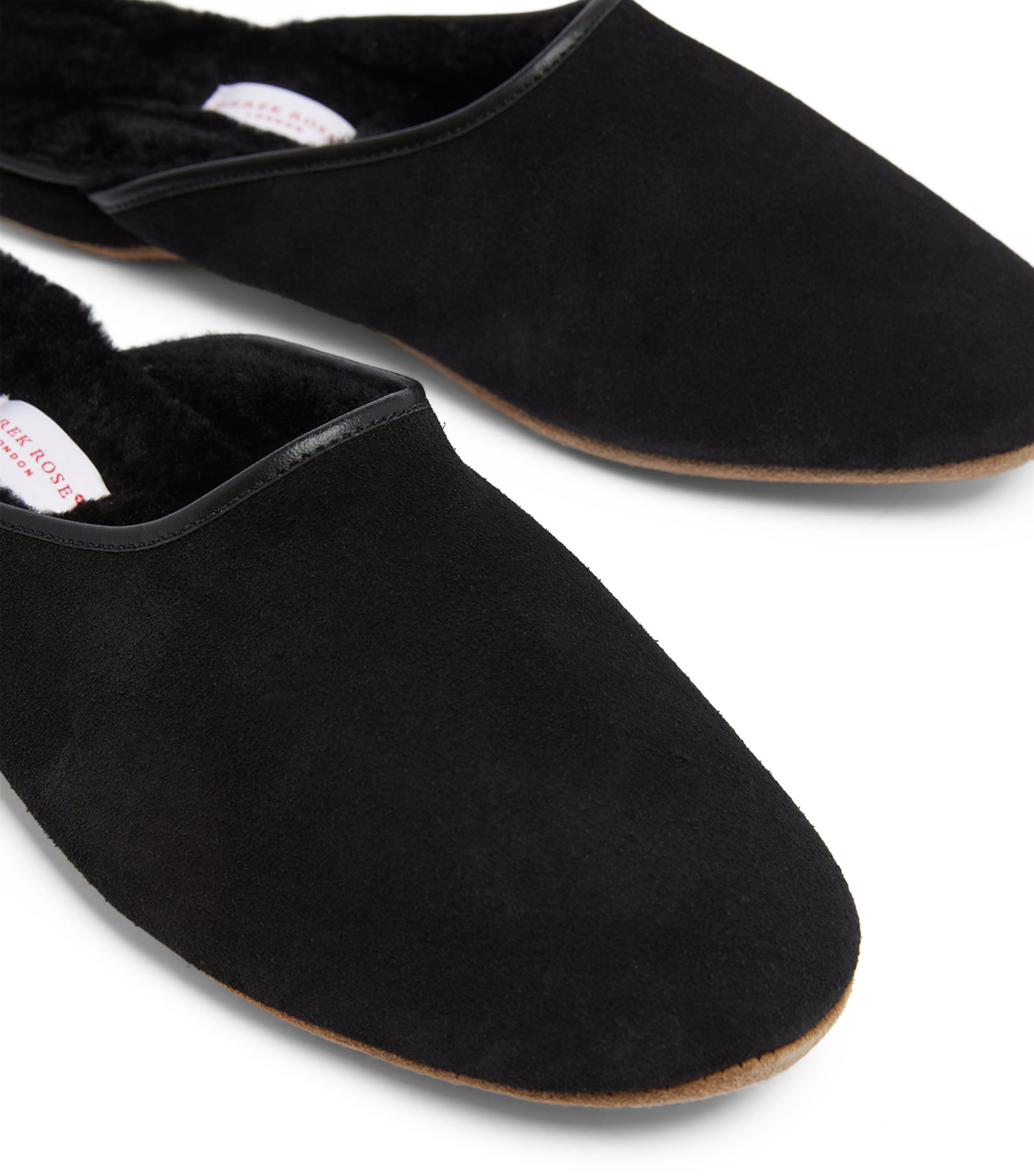 Derek Rose Suede Douglas Slippers Black Image 5