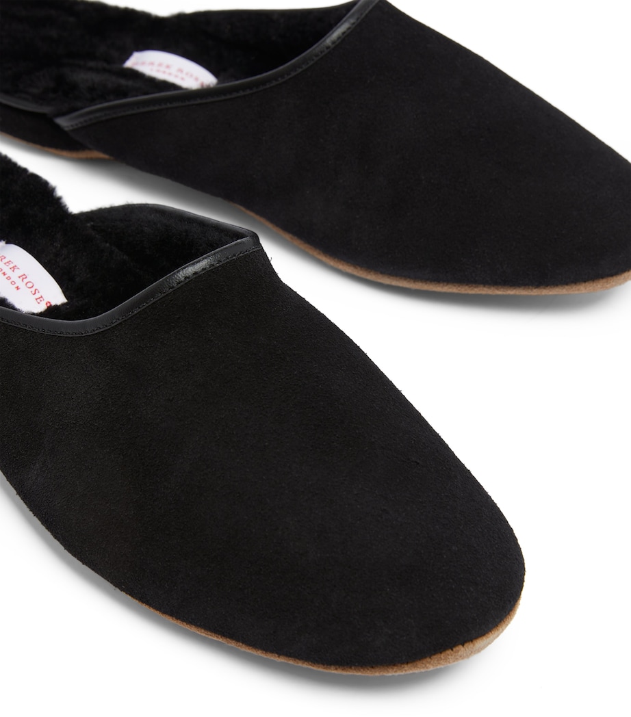 Derek Rose Suede Douglas Slippers Black Image 5