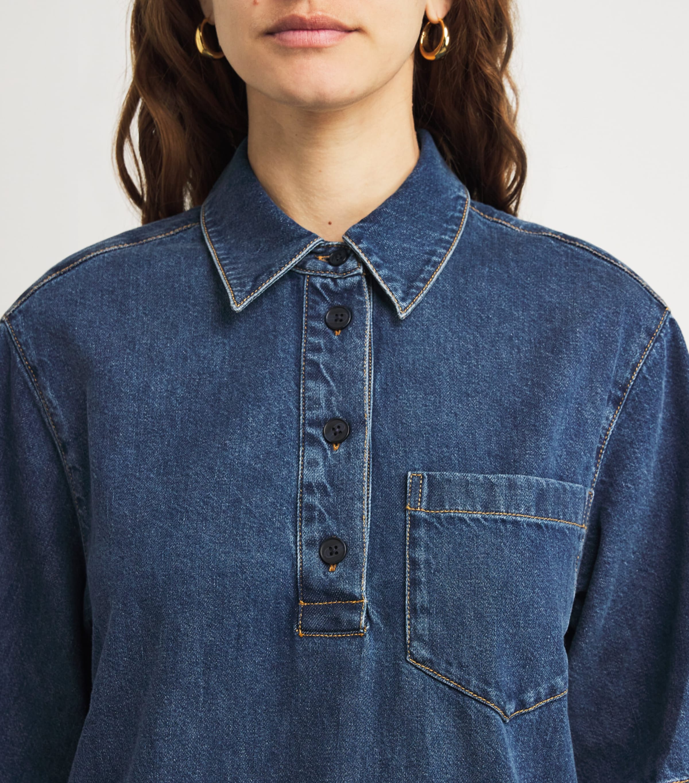FRAME Womens The Tennis Denim Mini Dress Potion Image 7