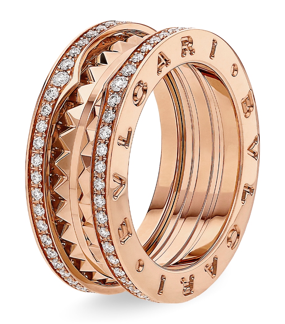 Bvlgari Rose Gold and Diamond B.zero1 Rock Ring Pink Gold Image 1
