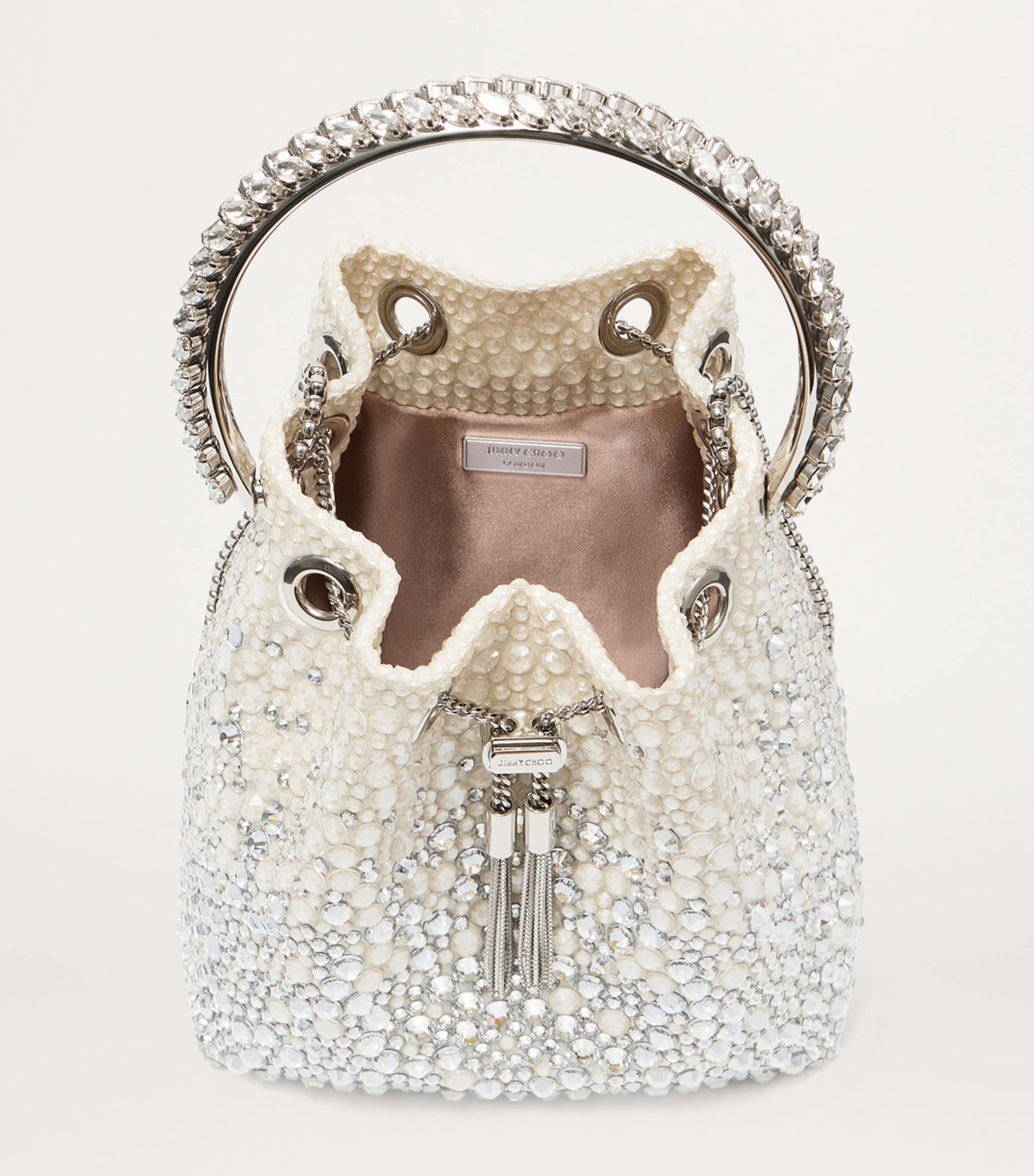 Bon Bon Embellished Top-Handle Bag IVORY/CRYSTAL Image 4