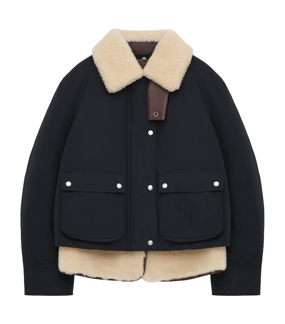 Shearling-Collar Jacket BLACK Image 1