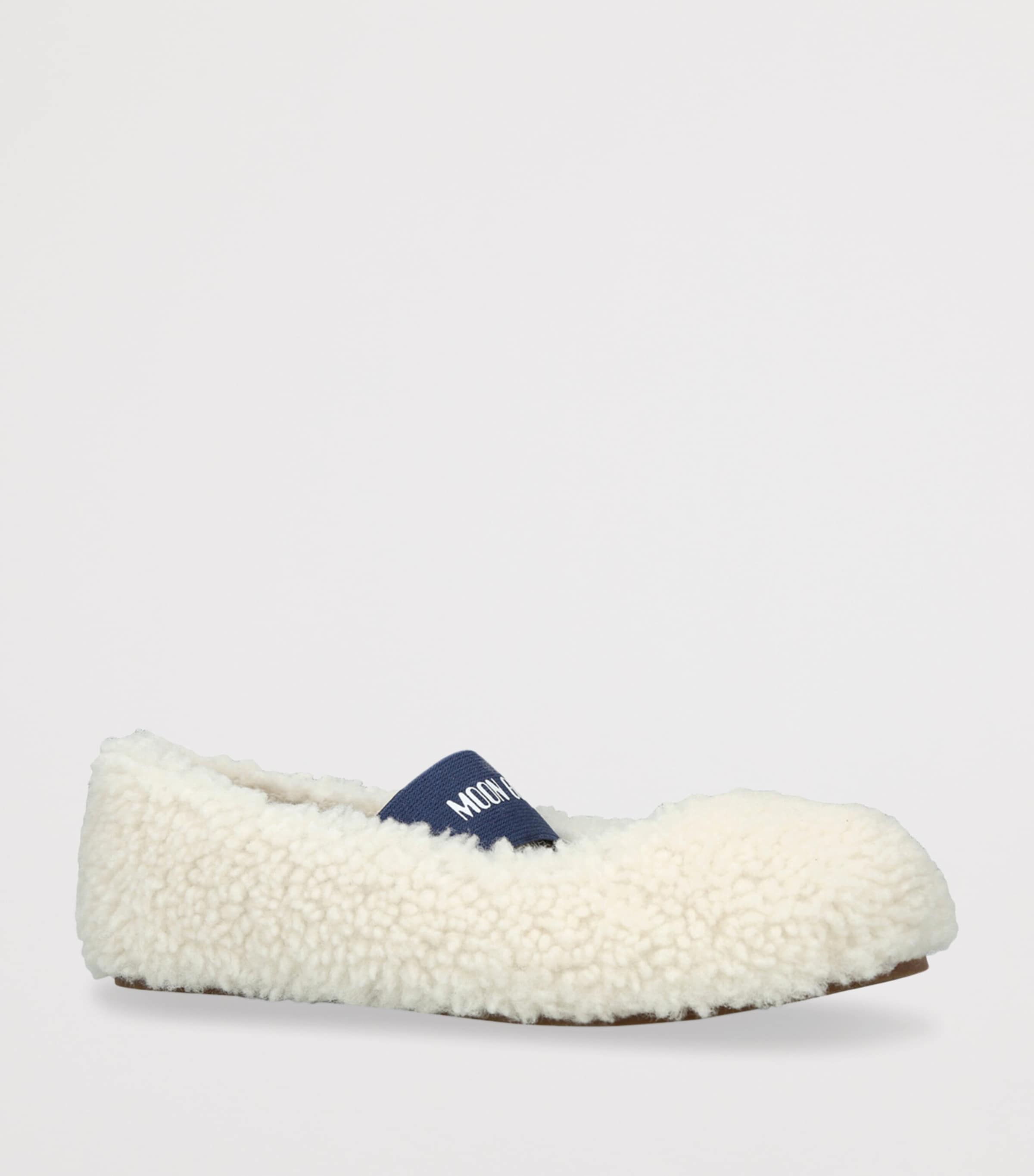 Shearling Ballet Flats WHITE Image 3