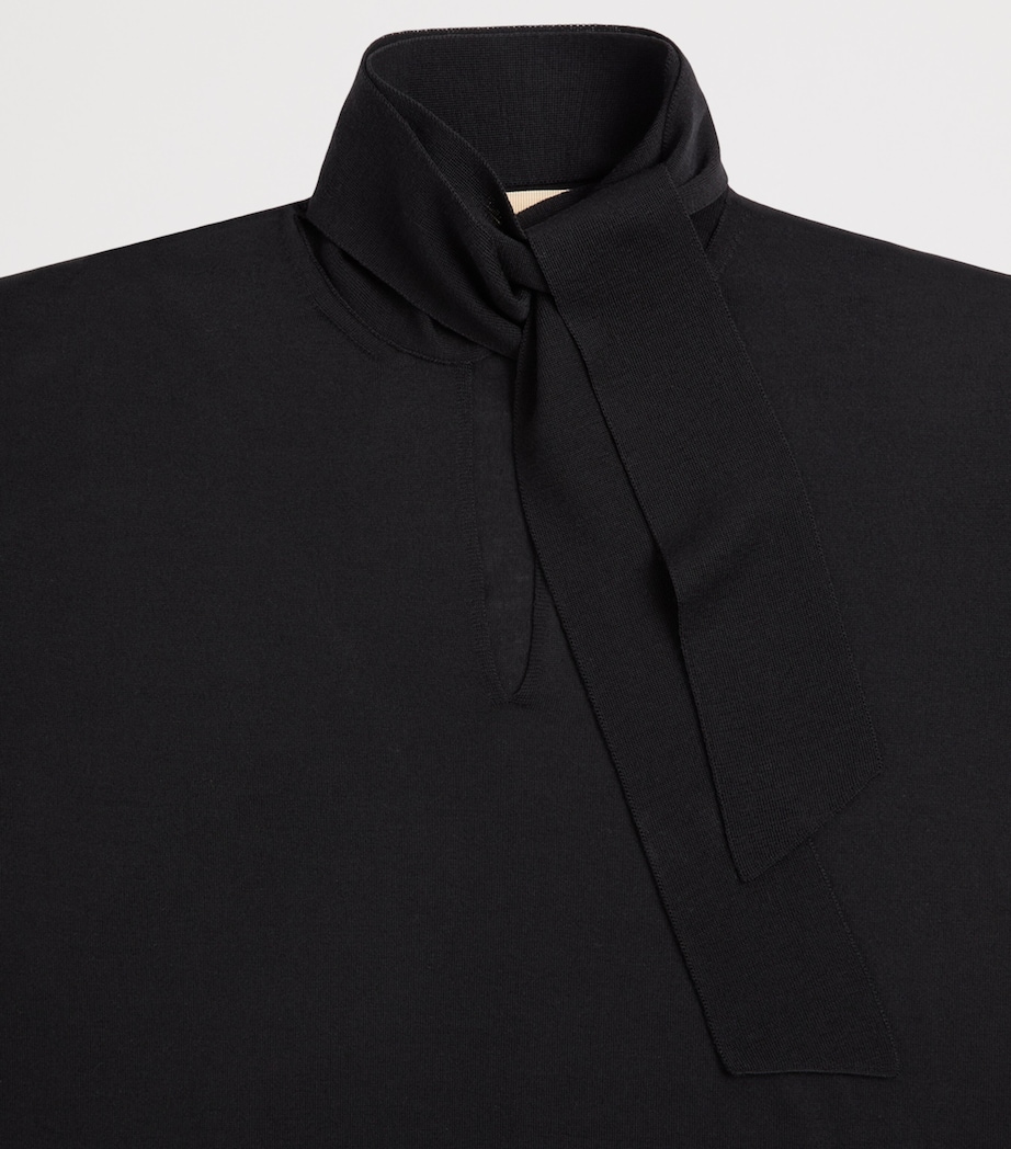 Valentino Womens Wool Tie-Neck Sweater Image 3