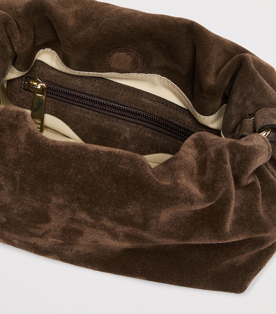 Marella Suede Clutch Bag Dark Brown Image 4