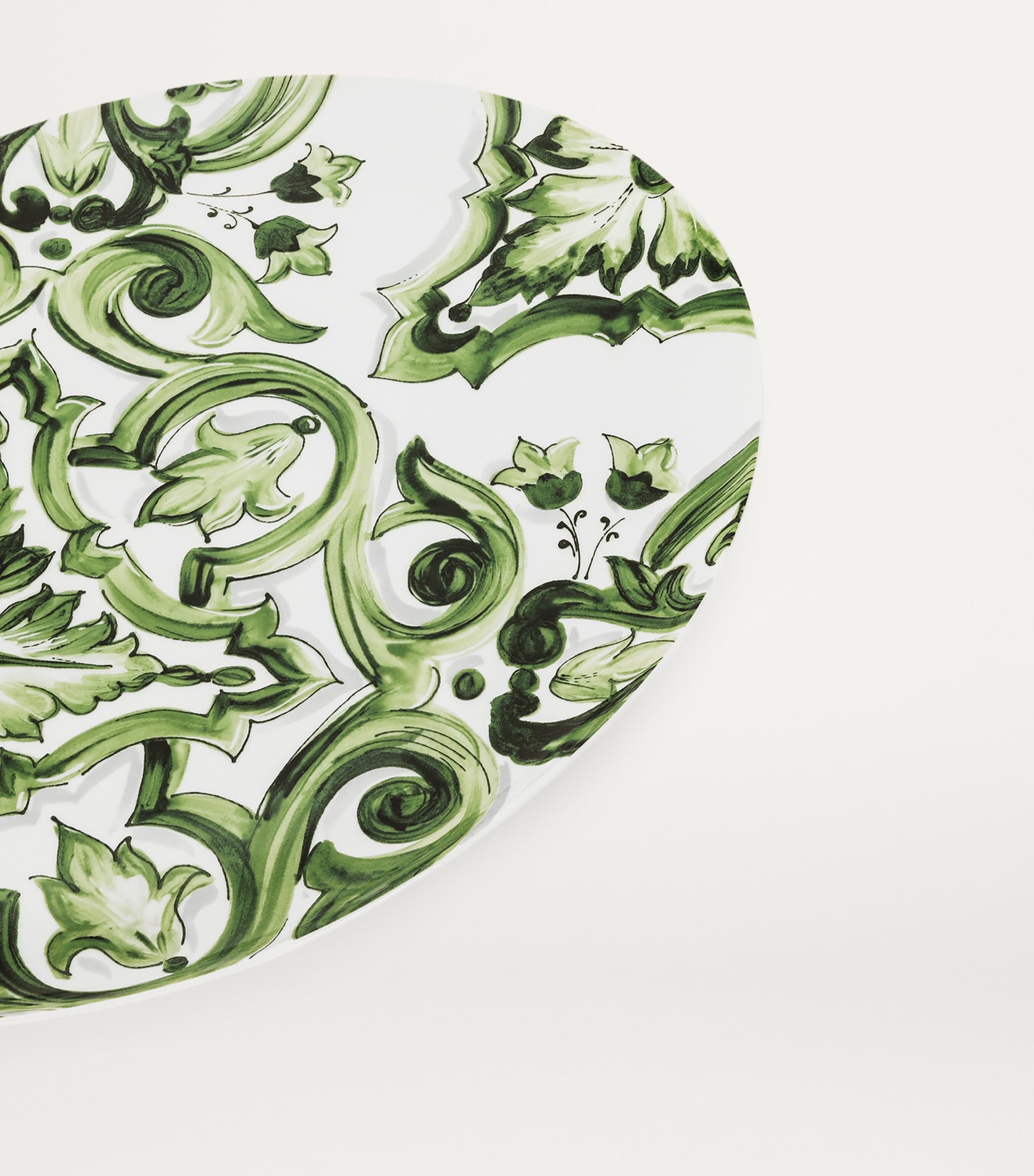 Dolce&Gabbana Casa Porcelain Majolica Serving Plate (45.5cm) Verde Maiolica Image 4