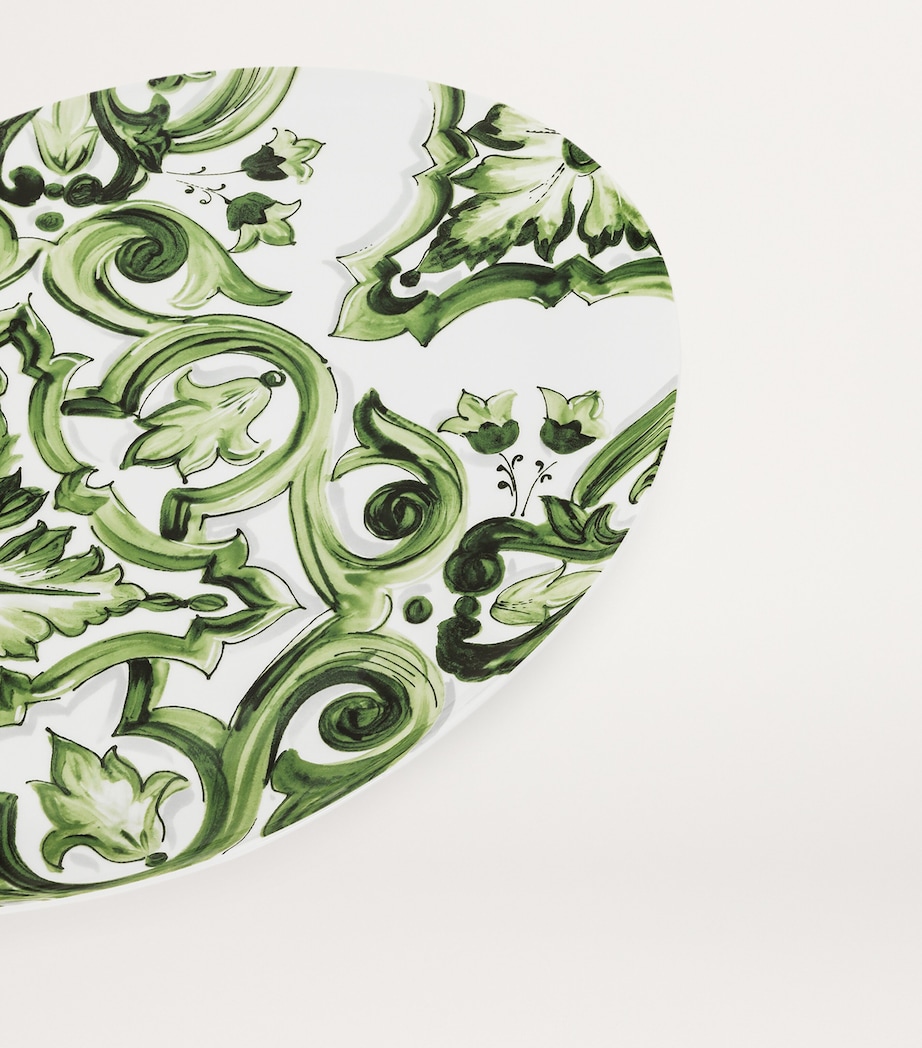 Dolce&Gabbana Casa Porcelain Majolica Serving Plate (45.5cm) Verde Maiolica Image 4