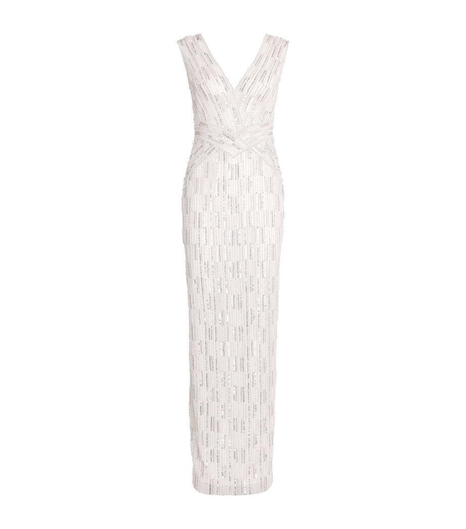 Tulle Embellished Maxi Gown WHITE Image 1