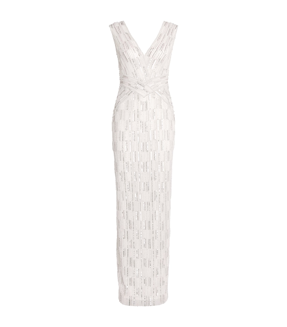 Tulle Embellished Maxi Gown