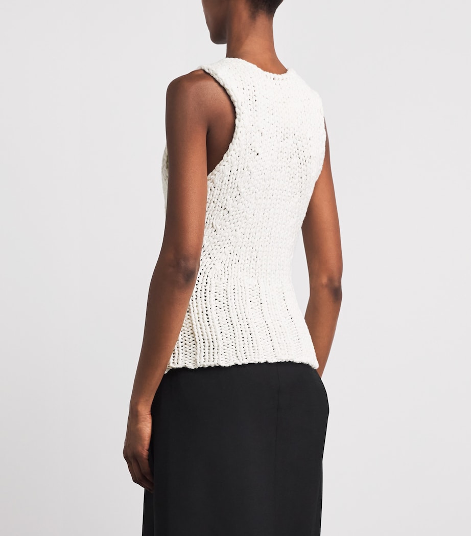 Khaite Womens Cable-Knit Cassie Top Glaze Image 5