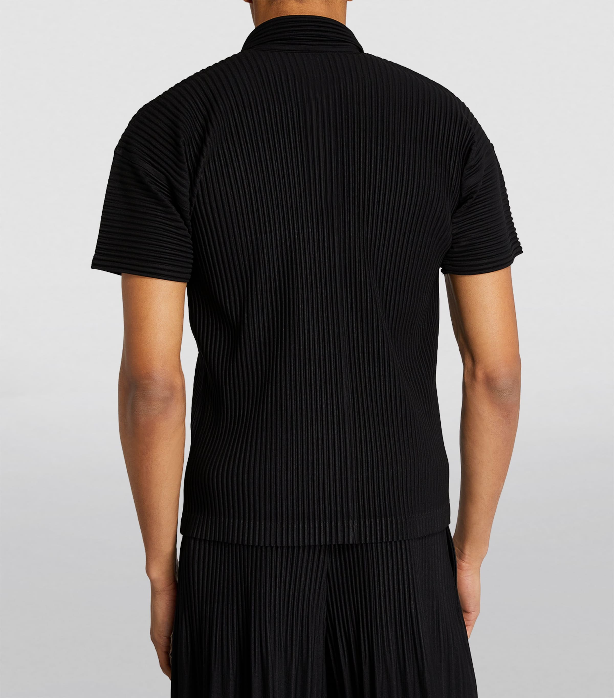 Pleated Polo Shirt 15 BLACK Image 4