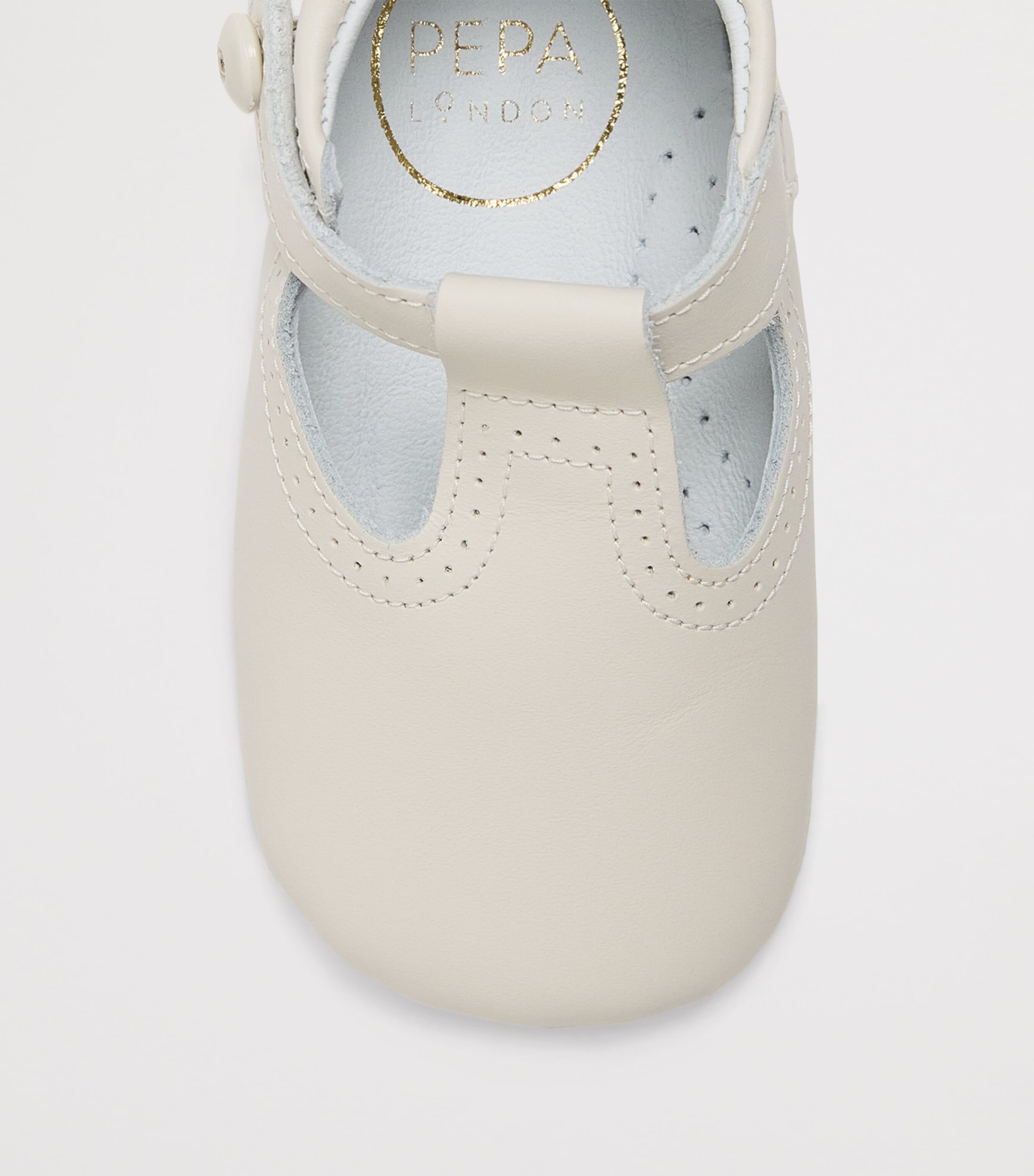 Leather T-Bar Shoes WHITE Image 4