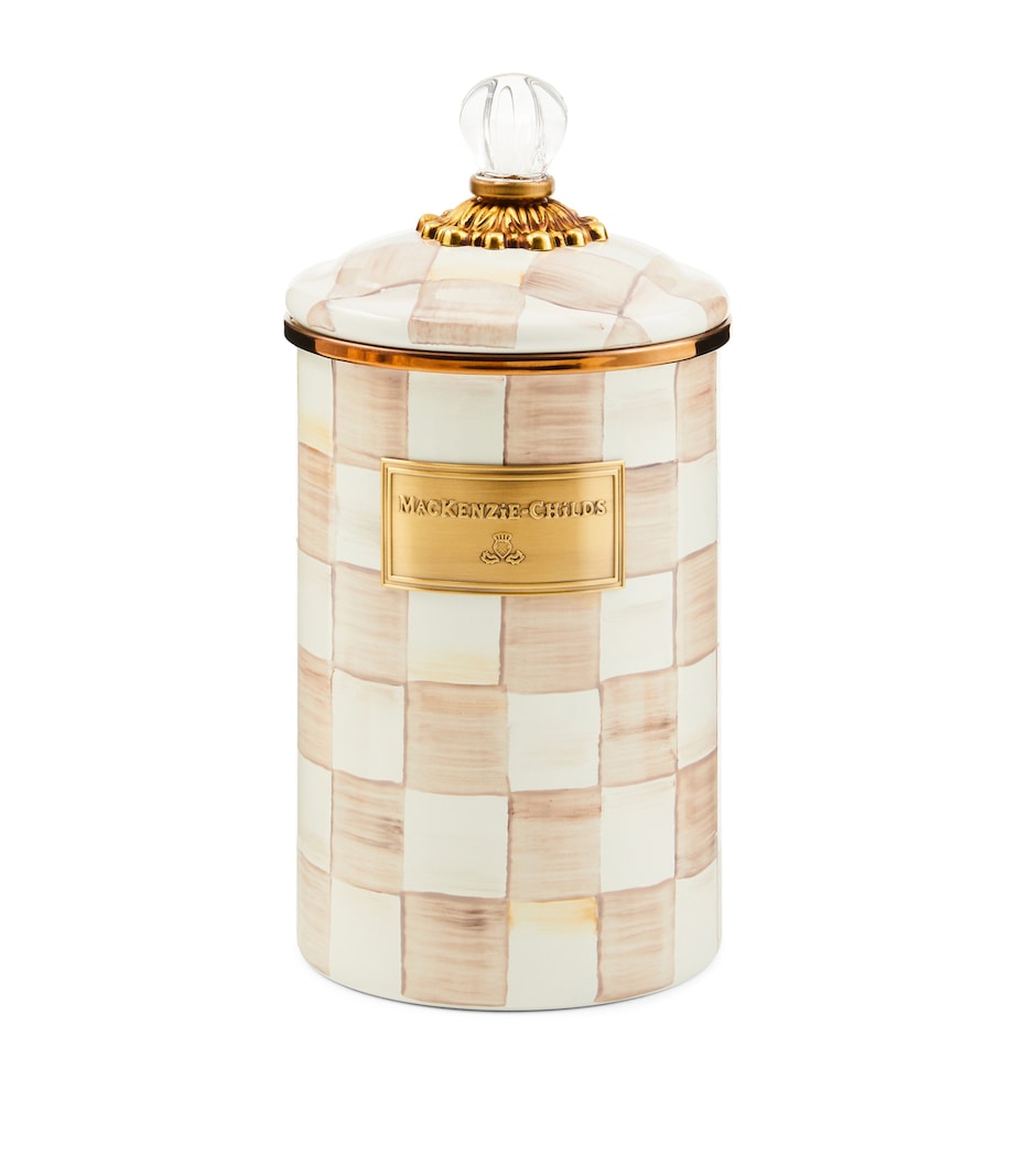 Large Mocha Check Canister BEIGE Image 1