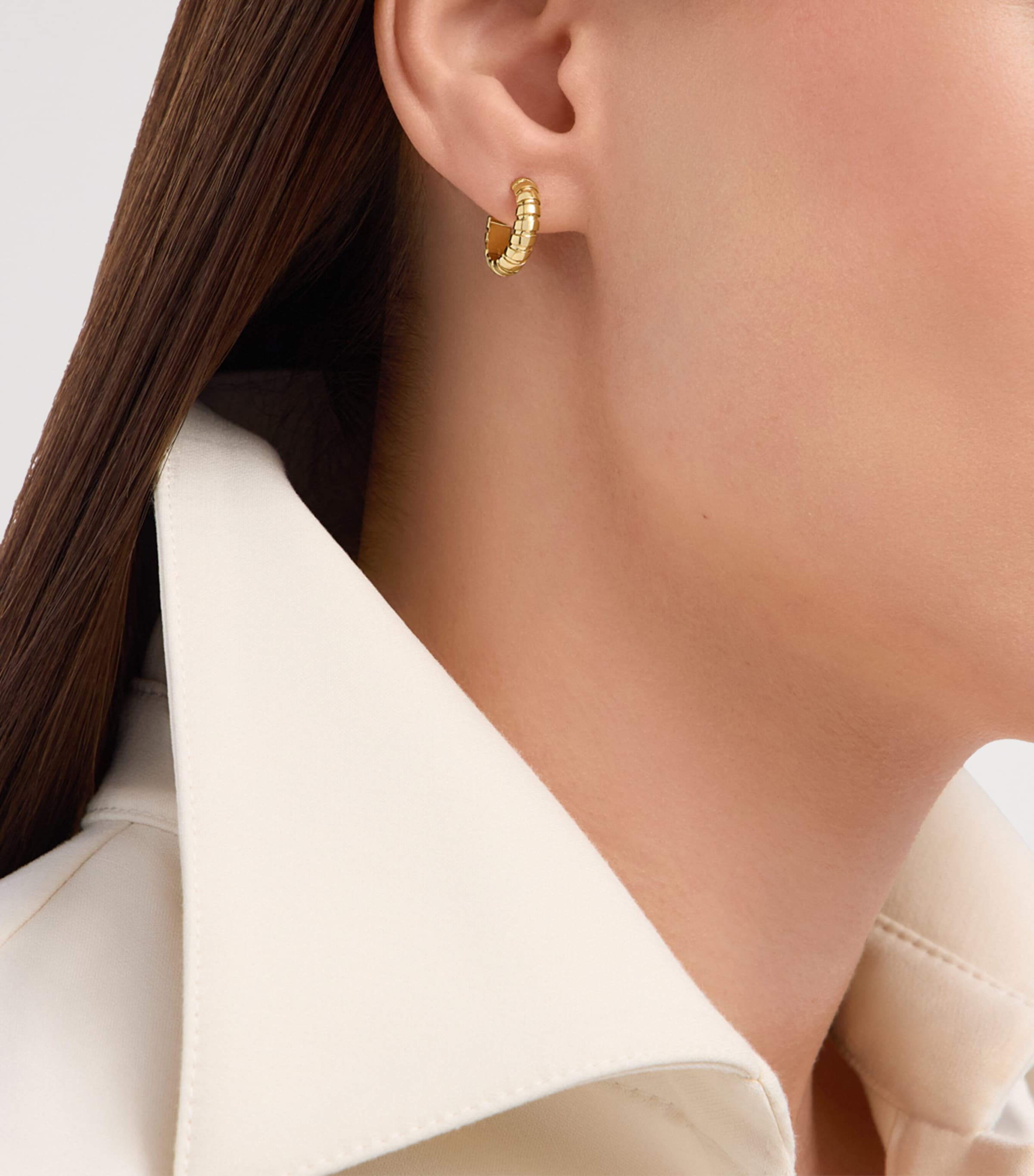 Yellow Gold Tubogas Hoop Earrings GOLD Image 4