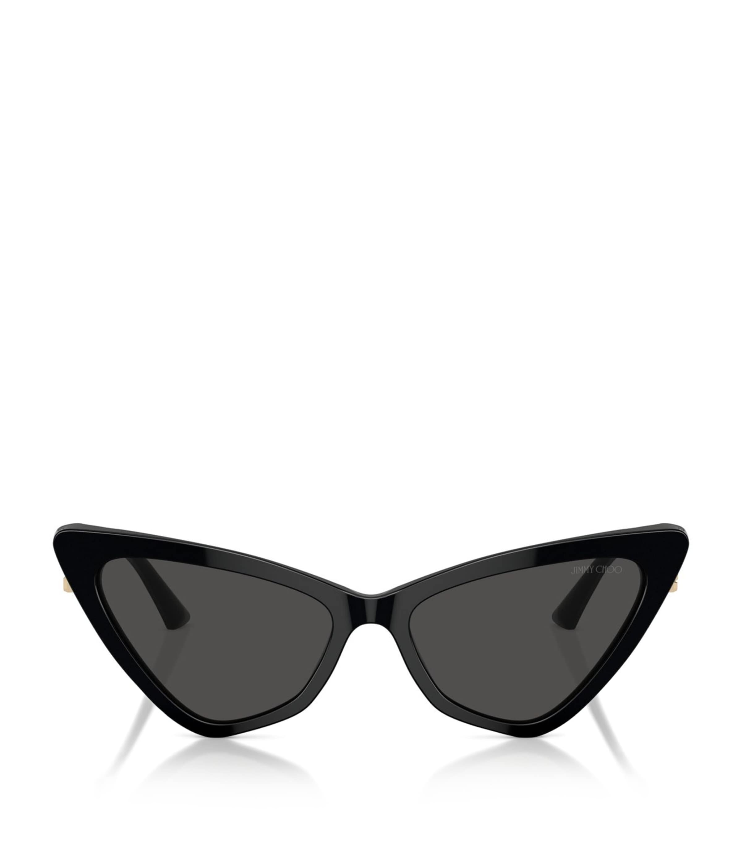 Jimmy Choo Jc Logo Acetate Cat-eye Sunglasses In Black