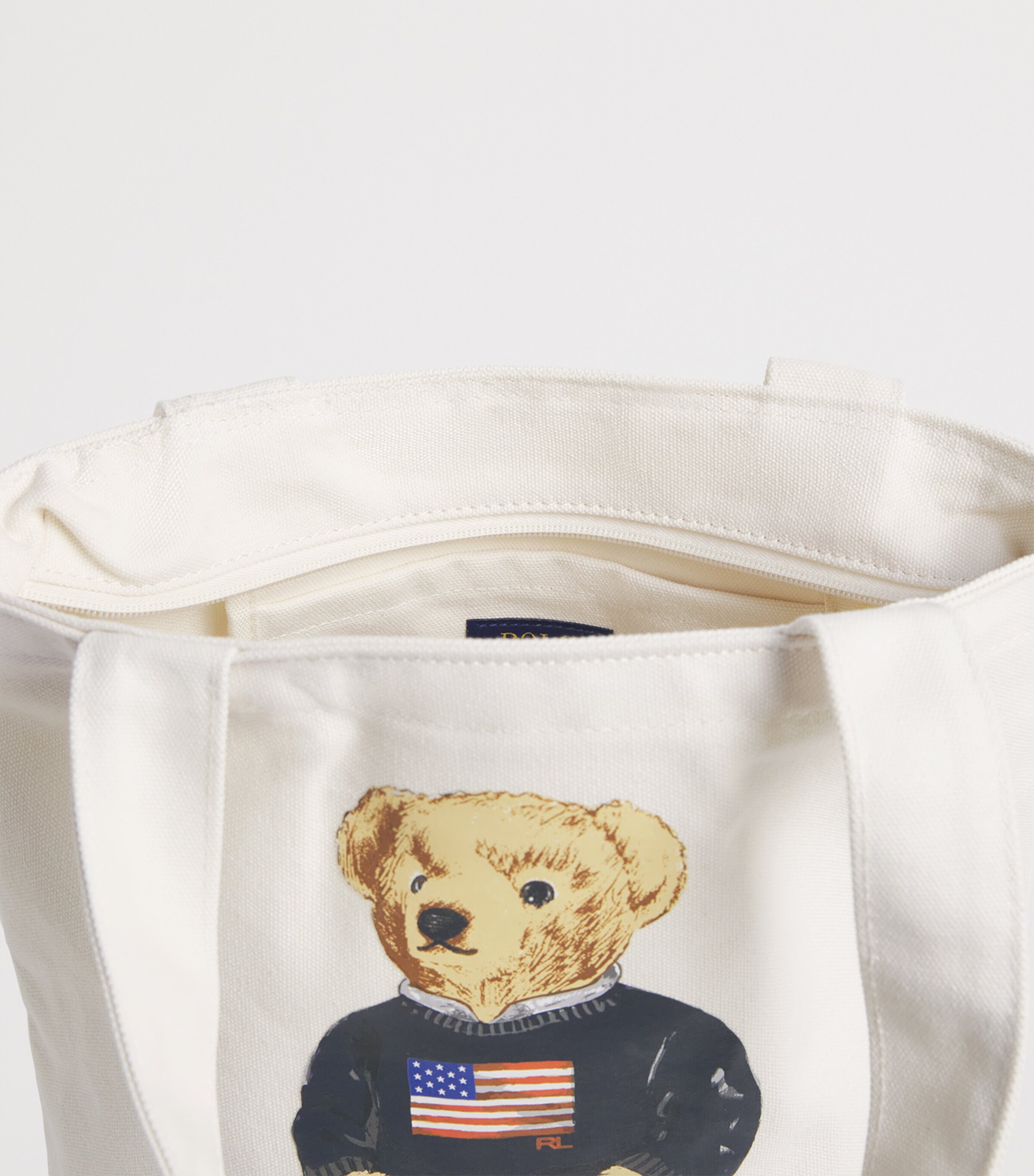 Canvas Polo Bear Tote Bag W3Y NATURAL Image 3